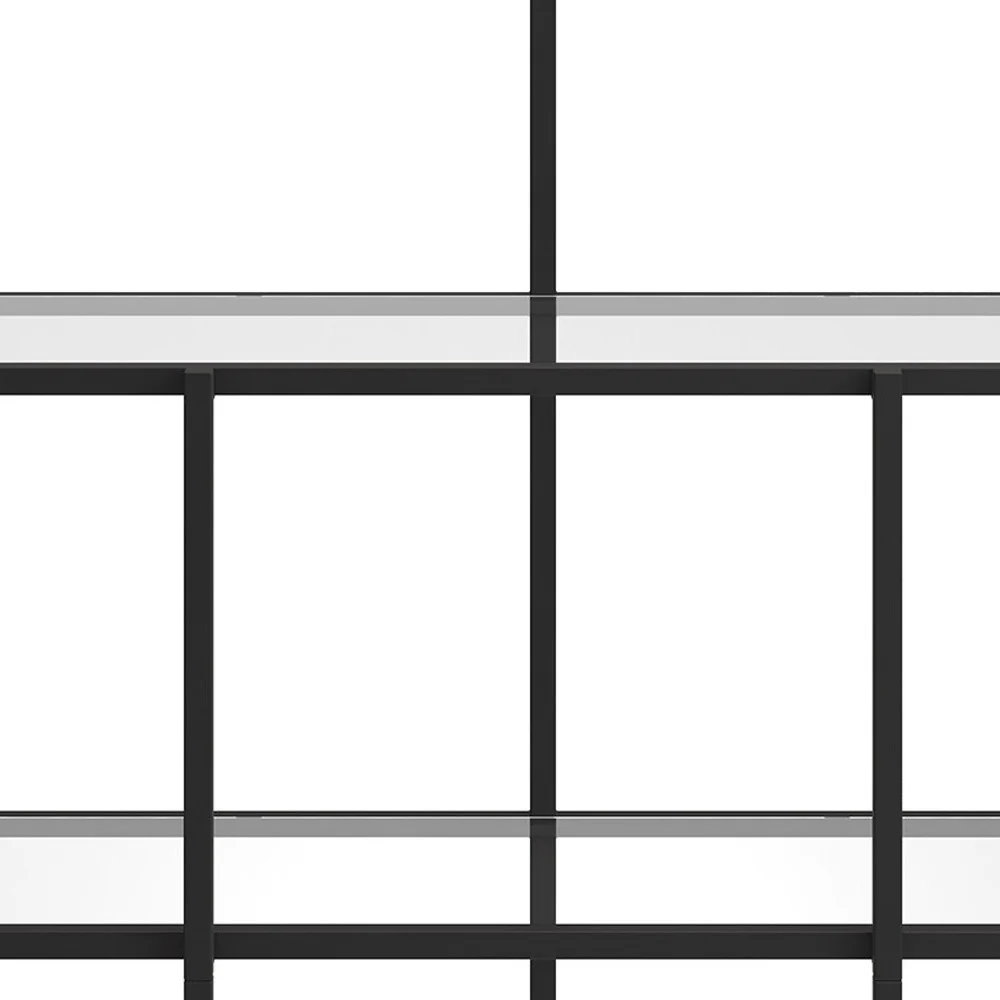 Black Metal And Glass Four Tier Etagere Bookcase By Homeroots - Image 4