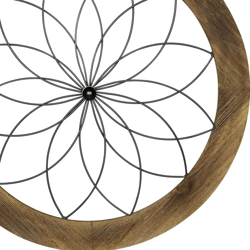 Black Metal and Wood Framed Wall Art By Homeroots - Image 5