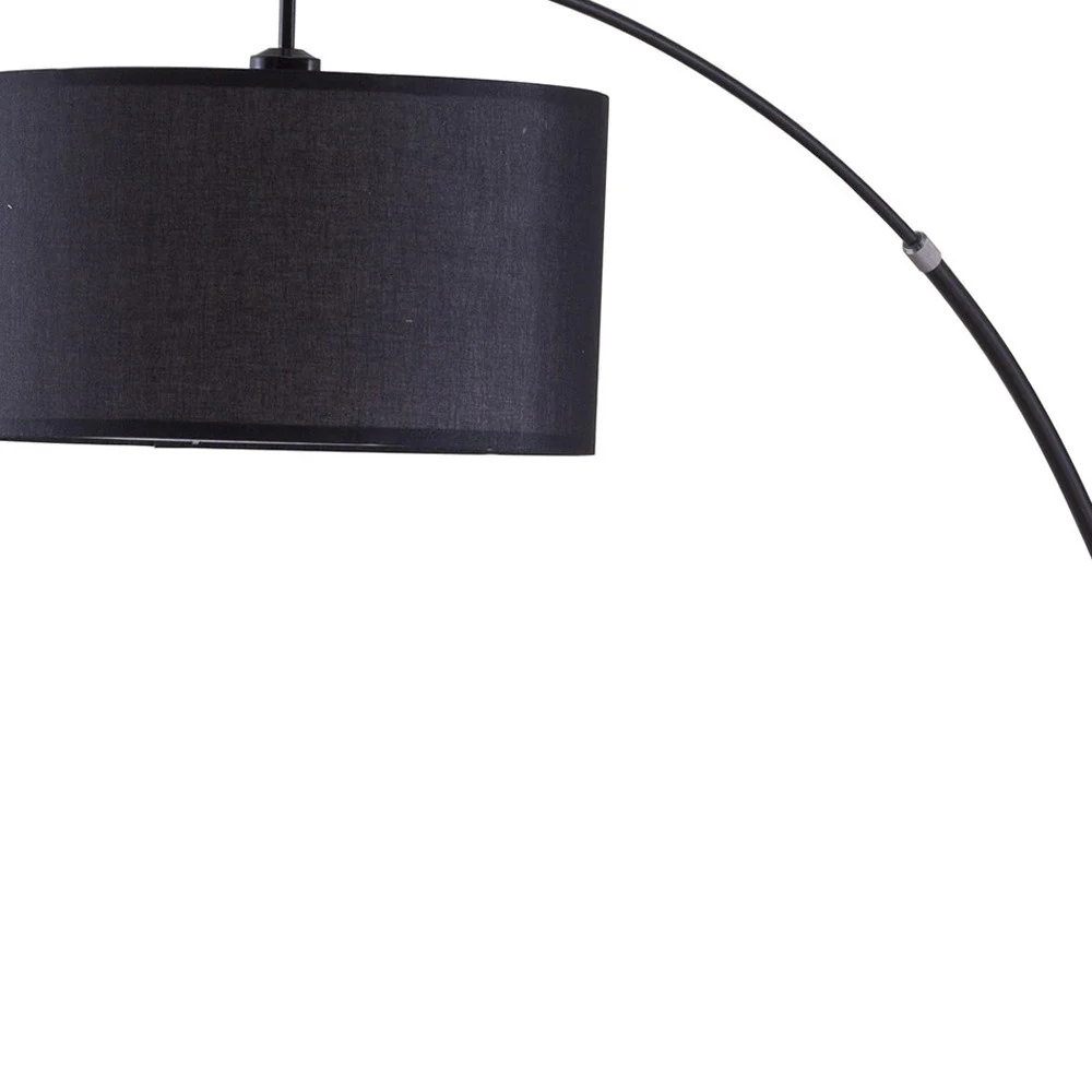 Black Metal Arc Floor Lamp With Black Fabric Drum Shade By Homeroots - Image 5