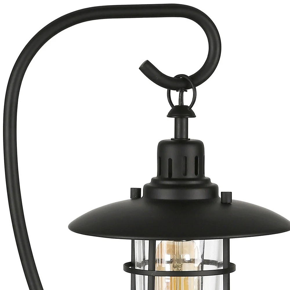Black Metal Arched Table Lamp With Black Cage Shade By Homeroots - Image 8