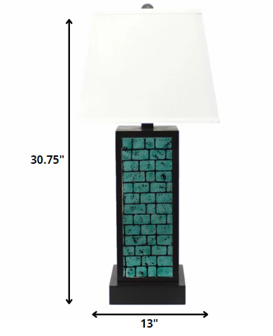Black Metal Bedside Lamp With White Empire Shade By Homeroots - Image 7