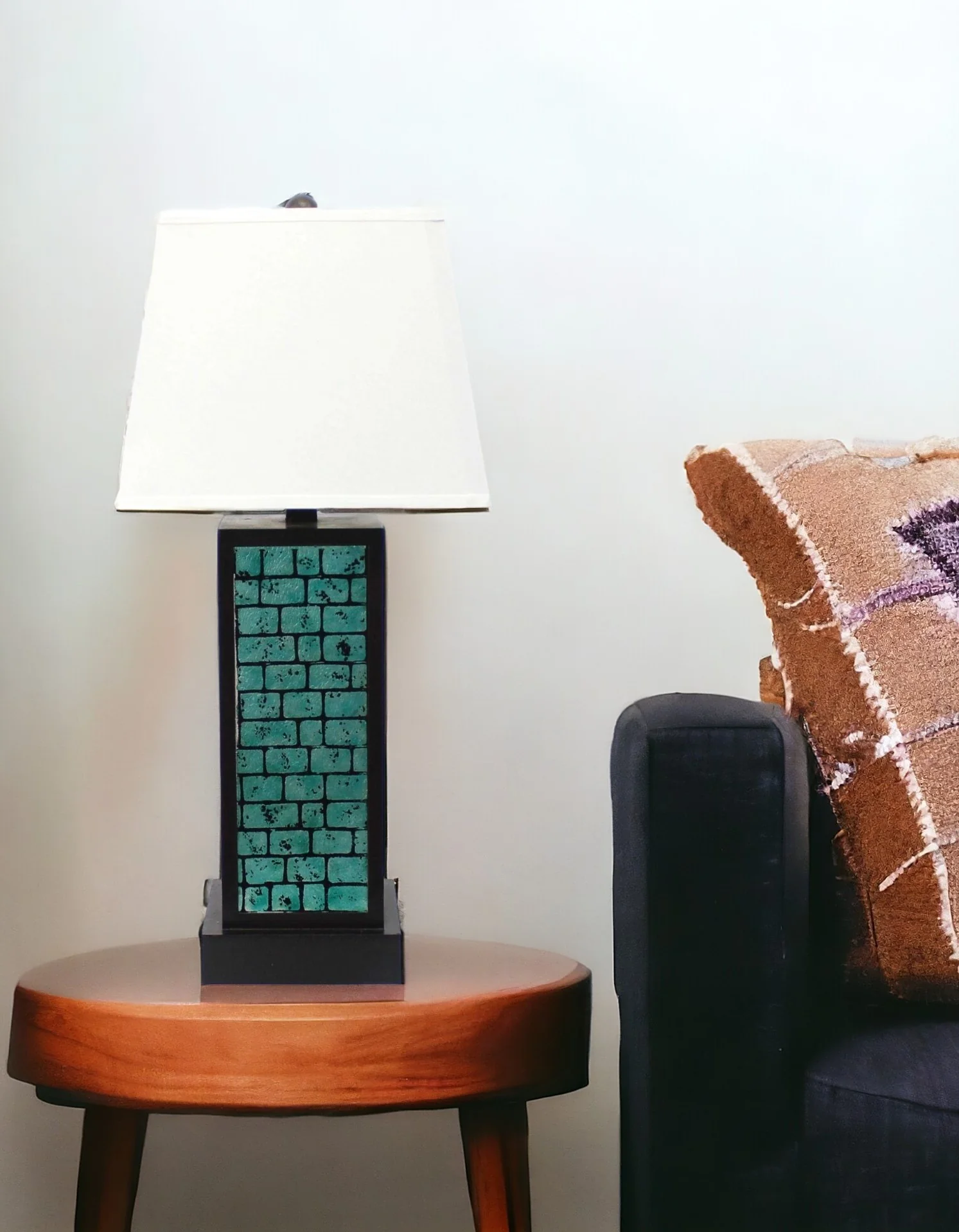 Black Metal Bedside Lamp With White Empire Shade By Homeroots - Image 8