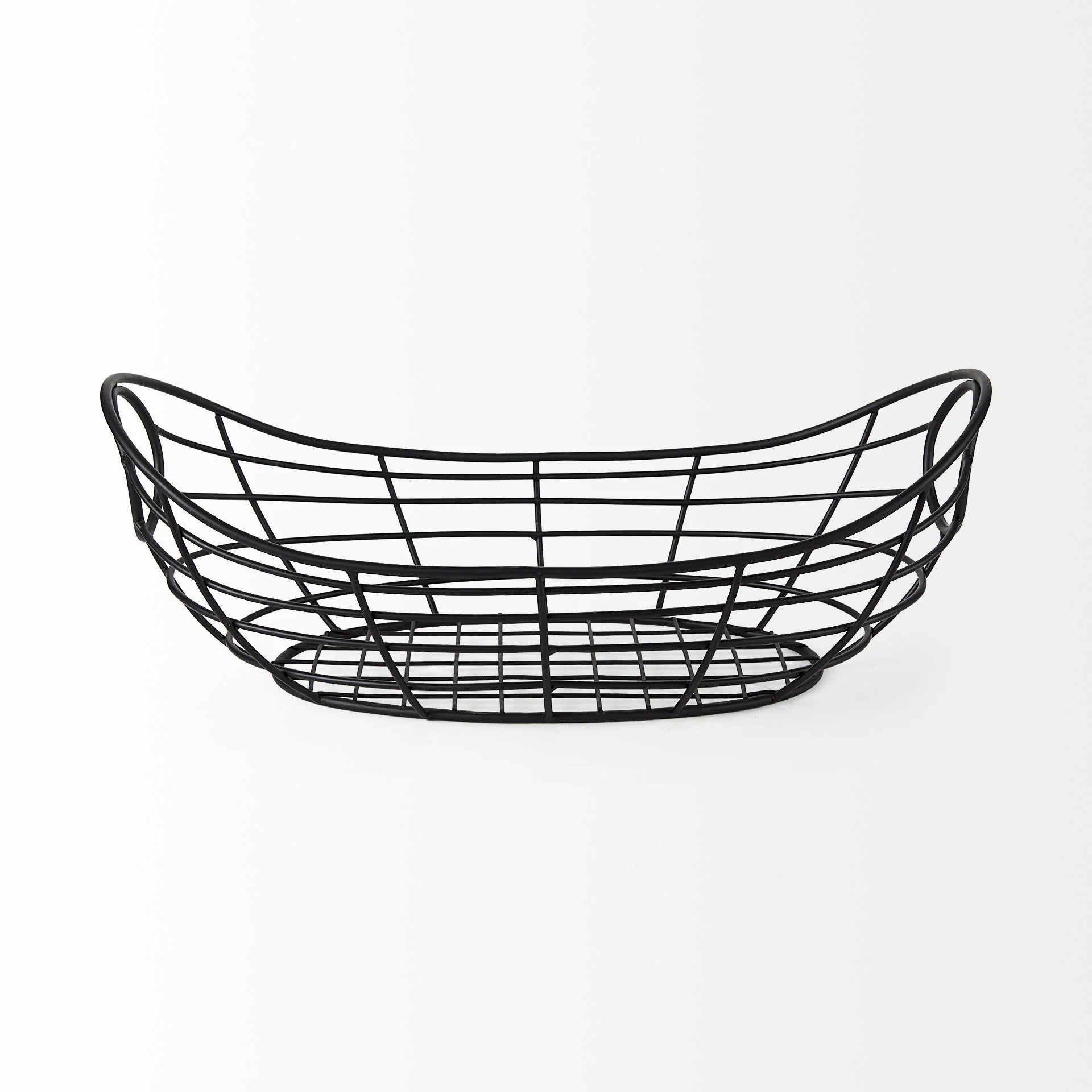 Black Metal Boat Shaped Basket By Homeroots - Image 3
