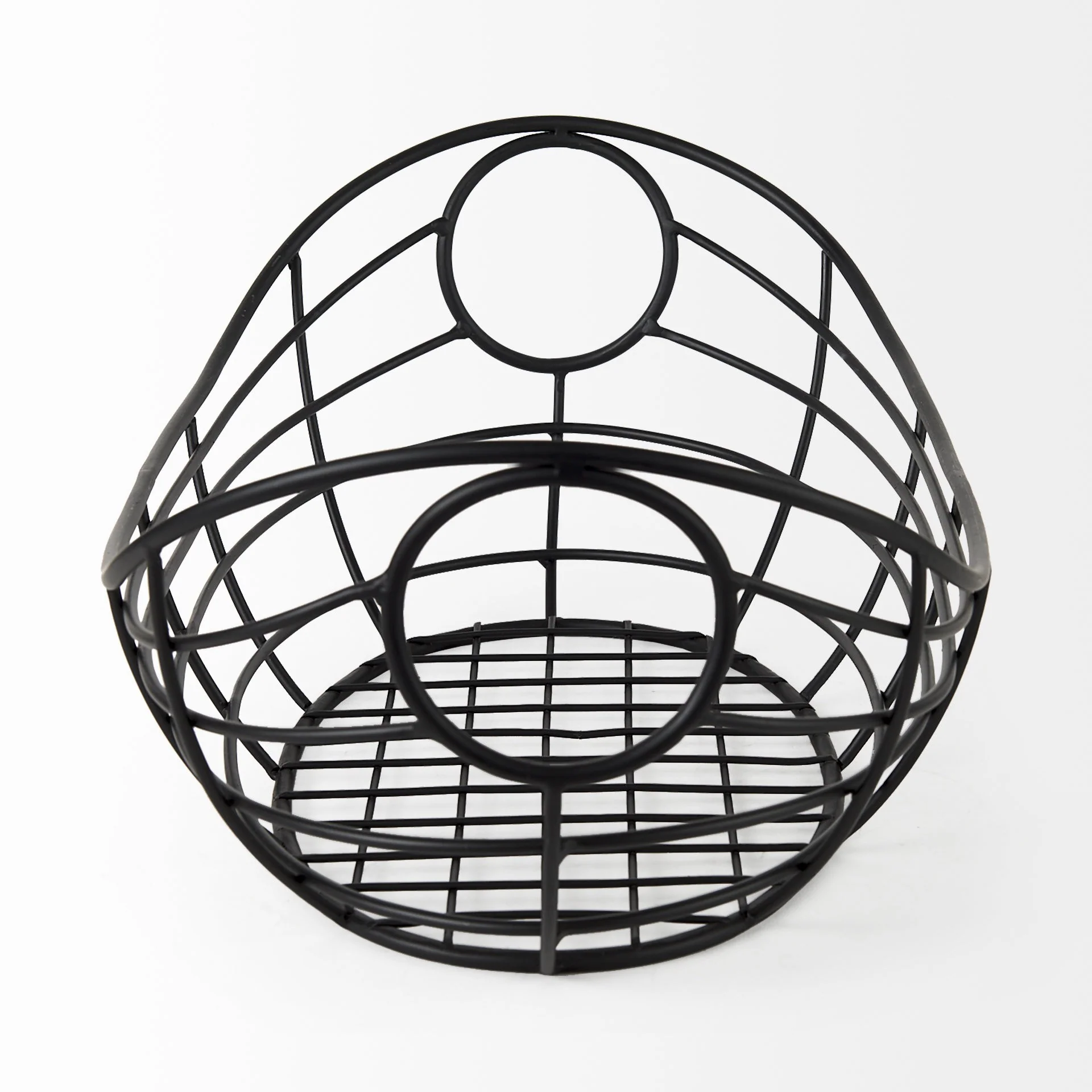 Black Metal Boat Shaped Basket By Homeroots - Image 4