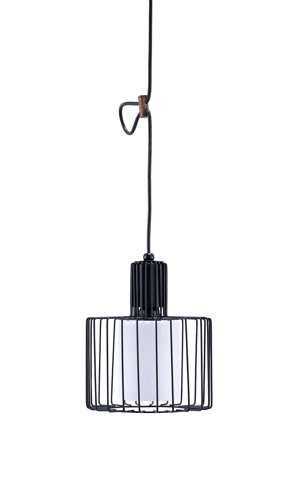 Black Metal Cage Hanging Light By Homeroots - Image 2