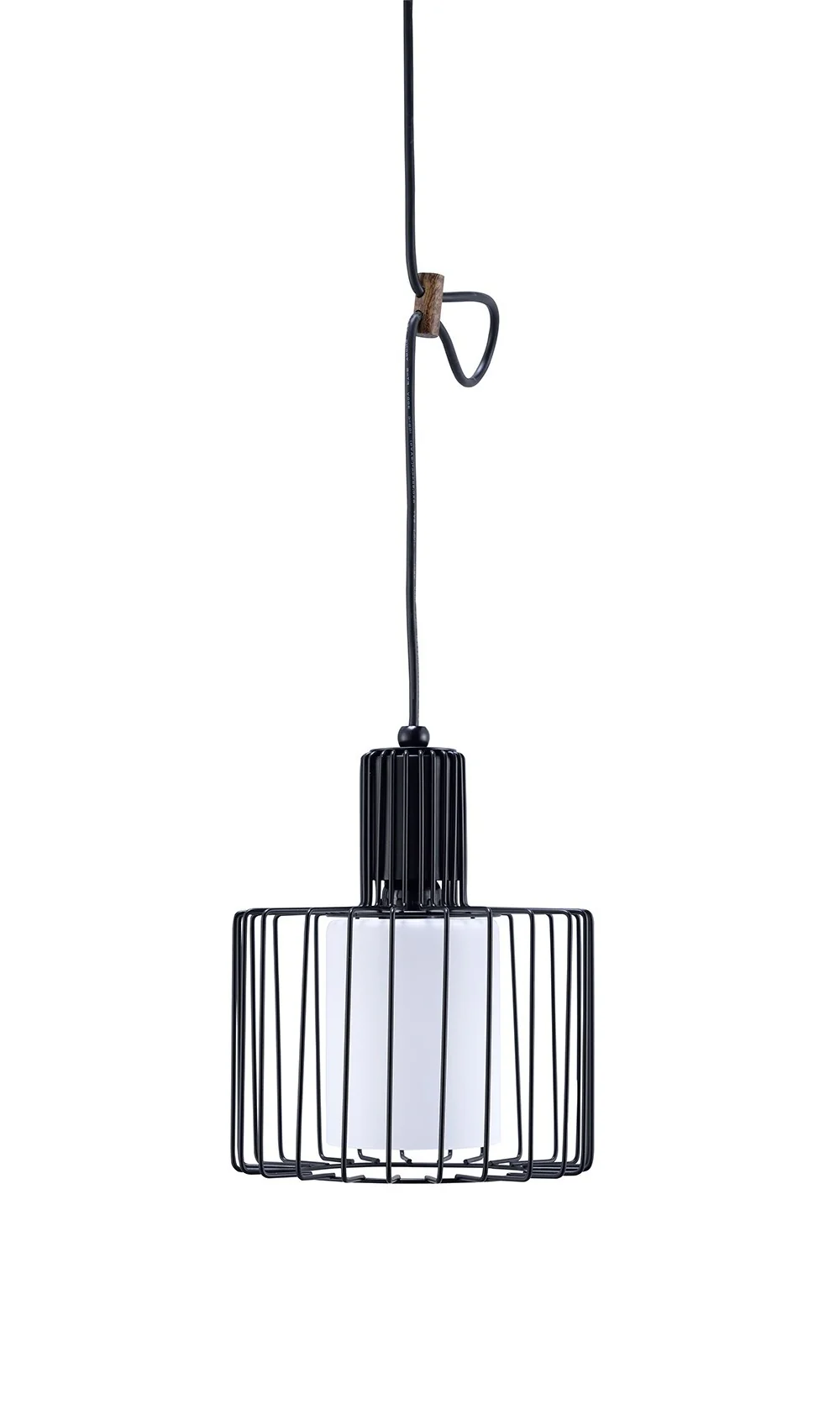 Black Metal Cage Hanging Light By Homeroots - Image 3
