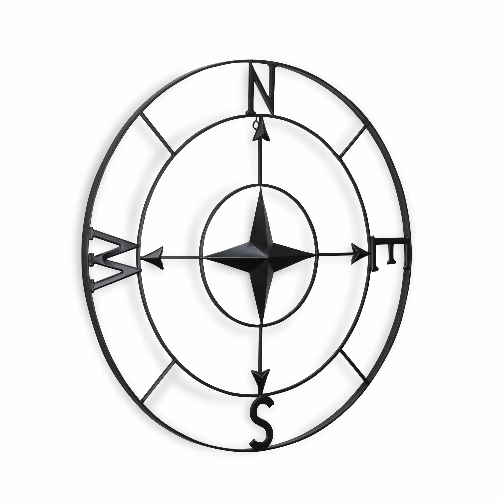 Black Metal Compass Shaped Wall Decor By Homeroots - Image 2