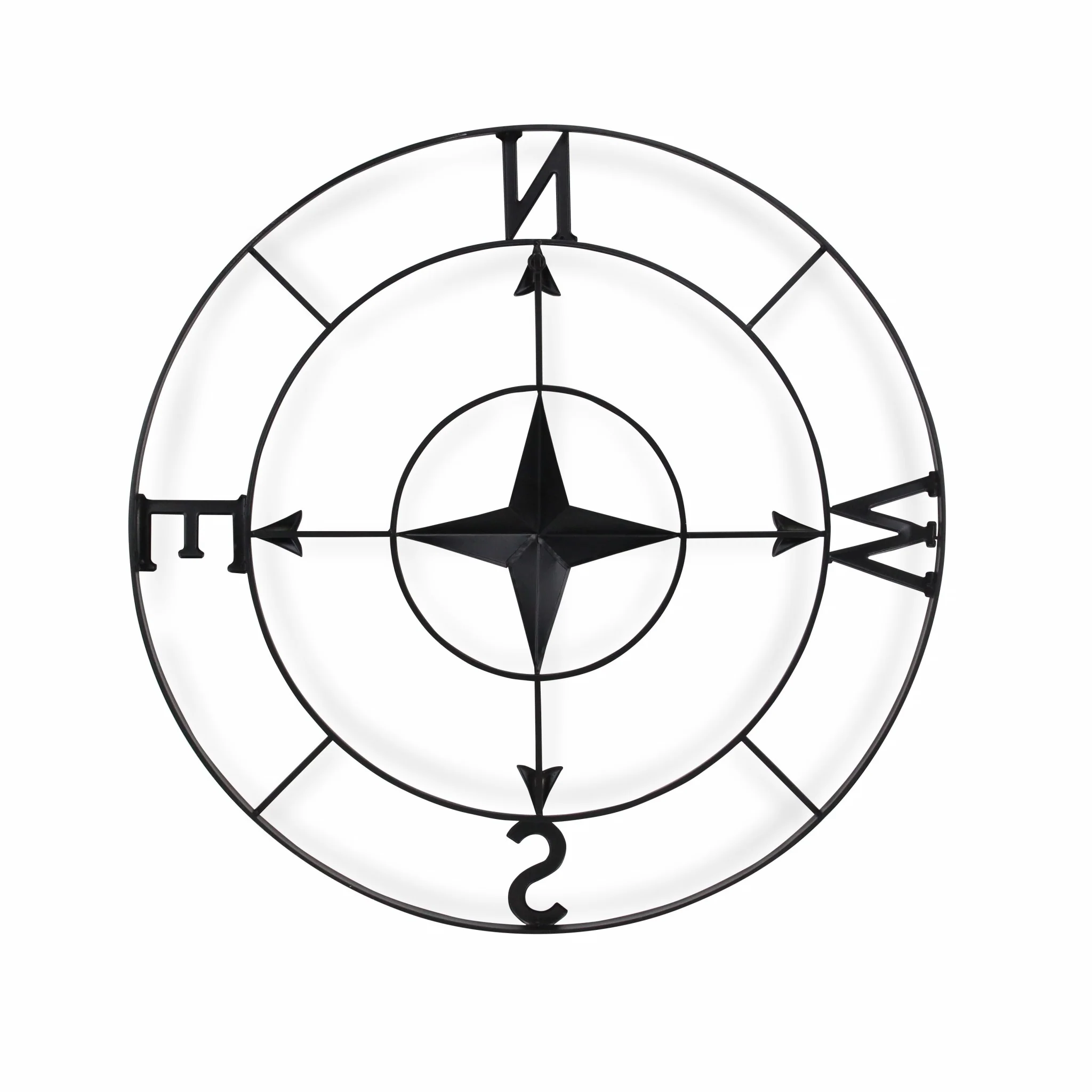 Black Metal Compass Shaped Wall Decor By Homeroots - Image 5