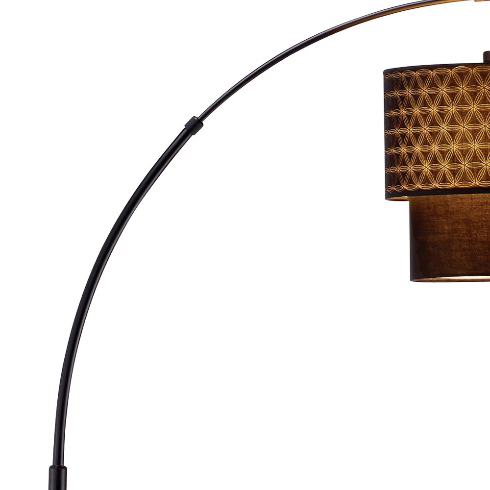 Black Metal Floor Lamp with Adjustable Arc - Image 3