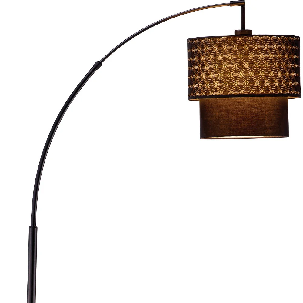 Black Metal Floor Lamp with Adjustable Arc - Image 4