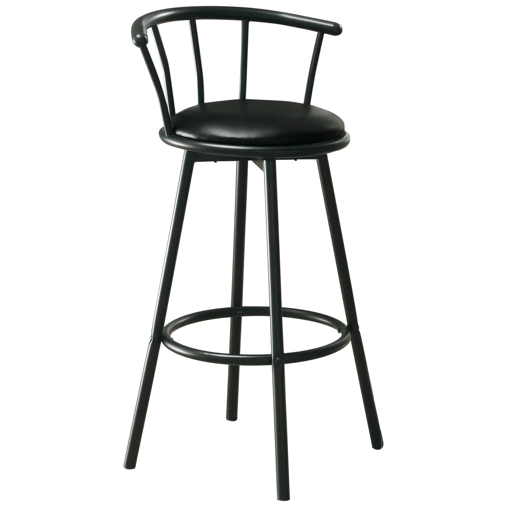 Black Metal Foam Leather Look Barstool By Homeroots - Image 2