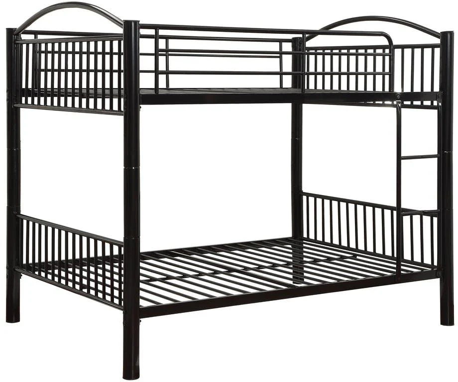 Black Metal Full Over Full Bunk Bed By Homeroots - Image 2