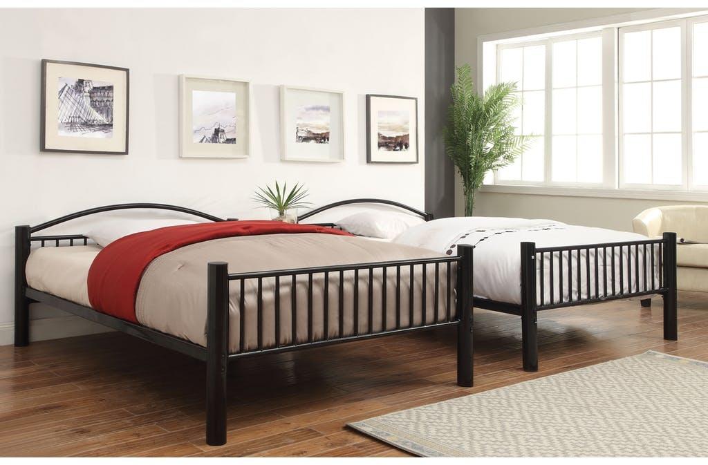 Black Metal Full Over Full Bunk Bed By Homeroots - Image 3