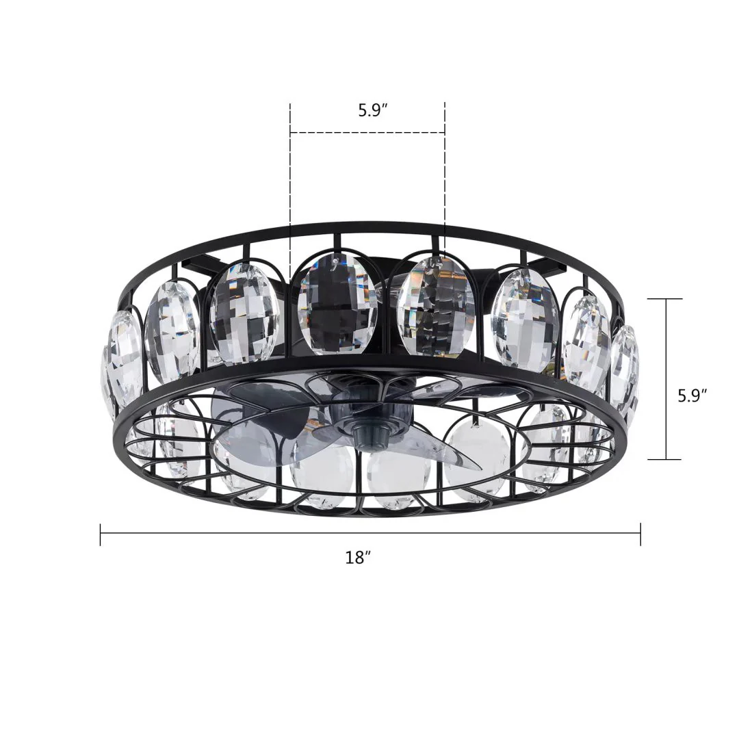 Black Metal Industrial Glam Chandelier Ceiling Fan By Homeroots - Image 7