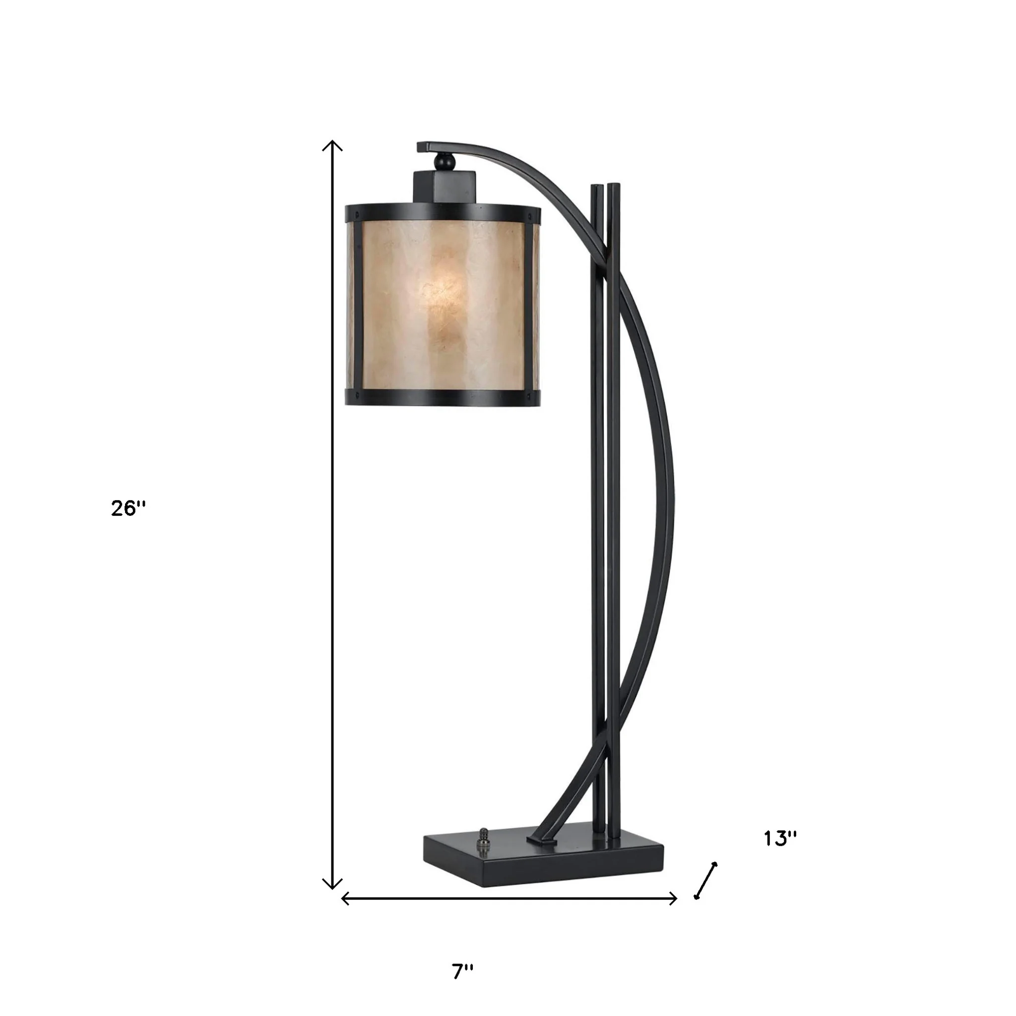 Black Metal Lantern Table Lamp With White Drum Shade By Homeroots - Image 3