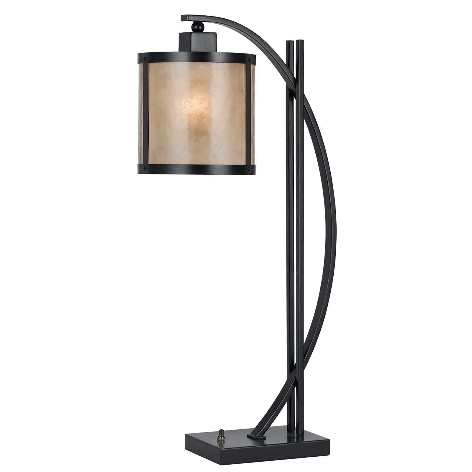 Black Metal Lantern Table Lamp With White Drum Shade By Homeroots - Image 4