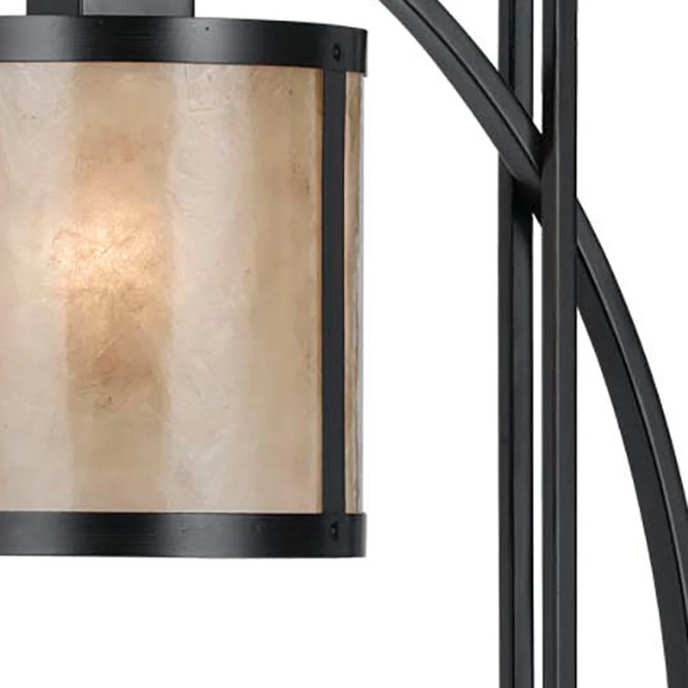 Black Metal Lantern Table Lamp With White Drum Shade By Homeroots - Image 5