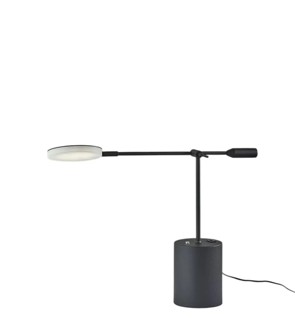 Black Metal LED Light Changing Swing Arm Floor Lamp By Homeroots - Image 4