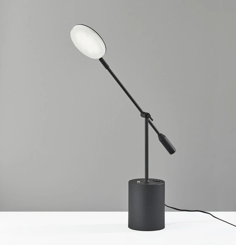 Black Metal LED Light Changing Swing Arm Floor Lamp By Homeroots - Image 8
