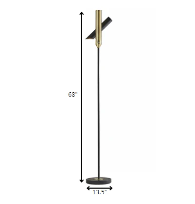Black Metal LED Torchiere By Homeroots - Image 4