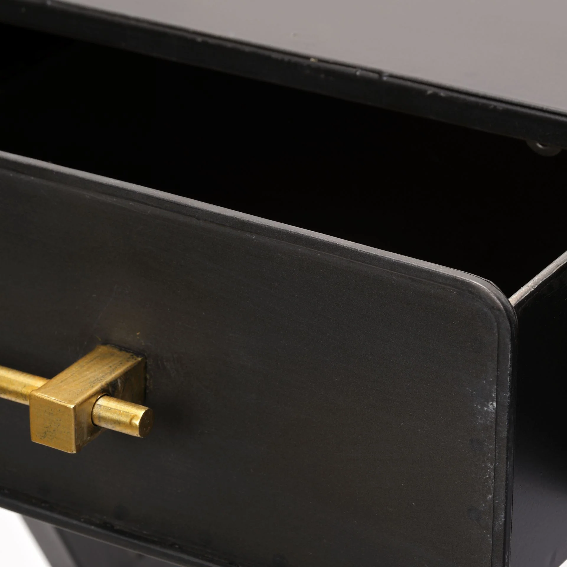Black Metal Matte Finish Writing Desk With 3 Drawers By Homeroots - Image 7