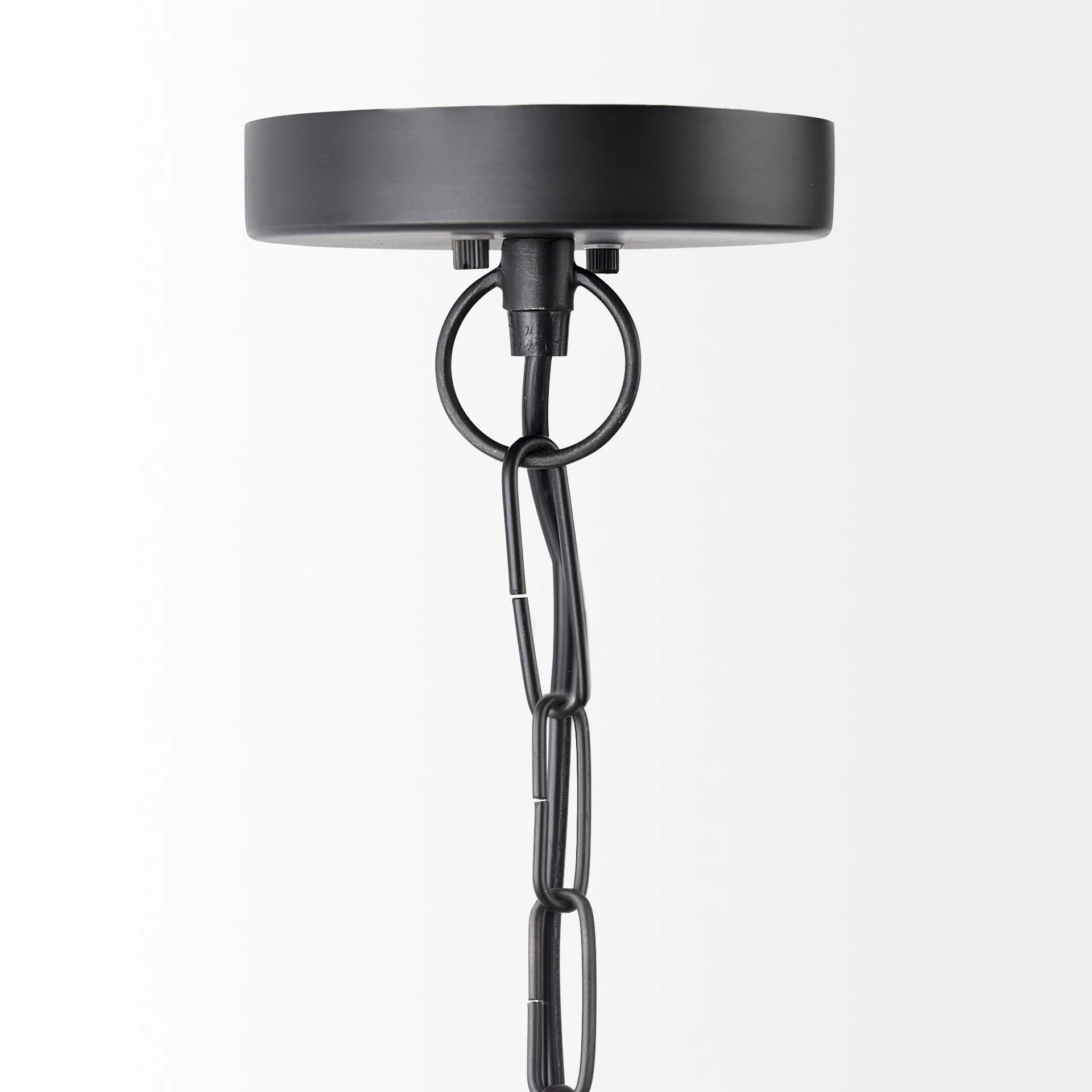 Black Metal Sphere Pendant Hanging Light By Homeroots - Image 3