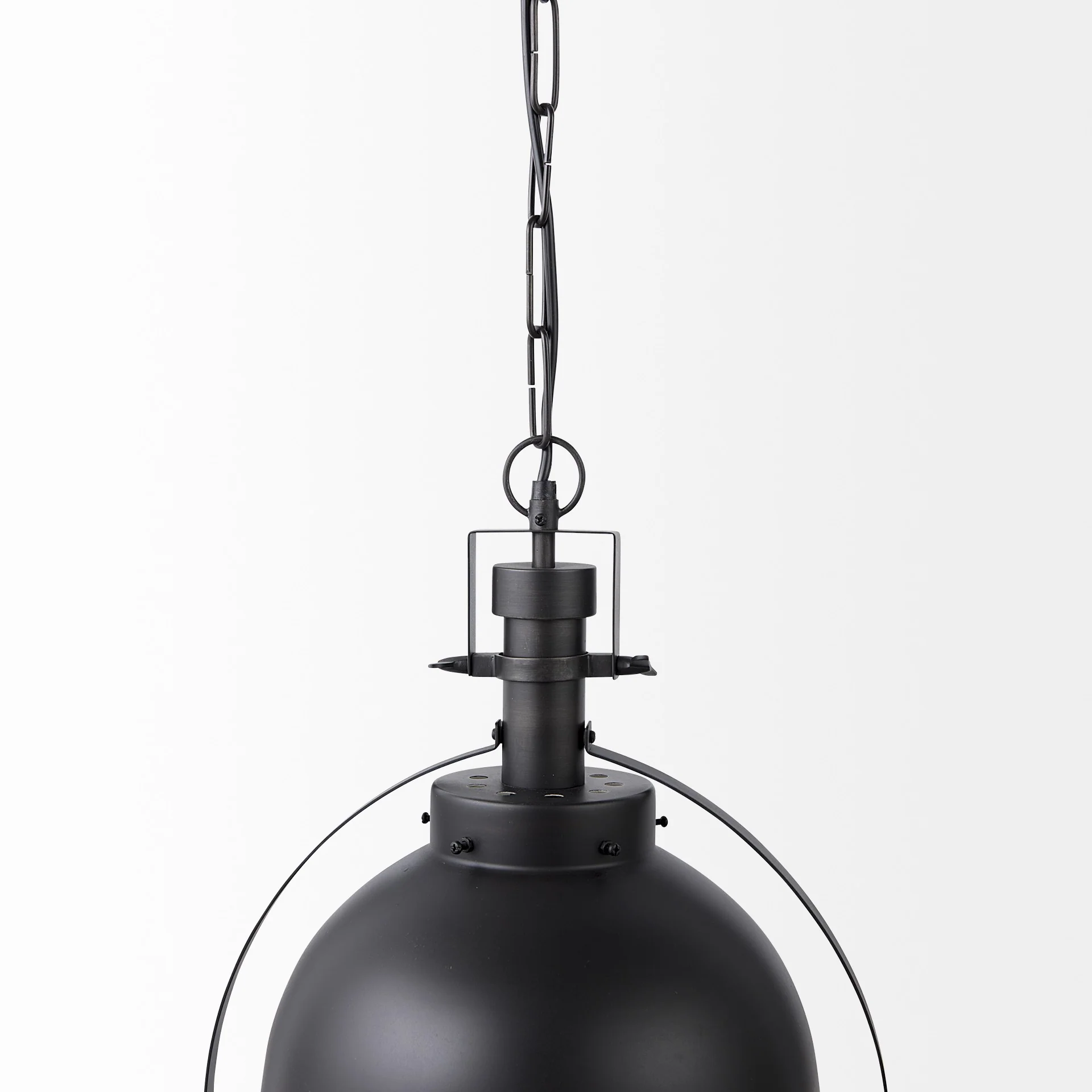 Black Metal Sphere Pendant Hanging Light By Homeroots - Image 5