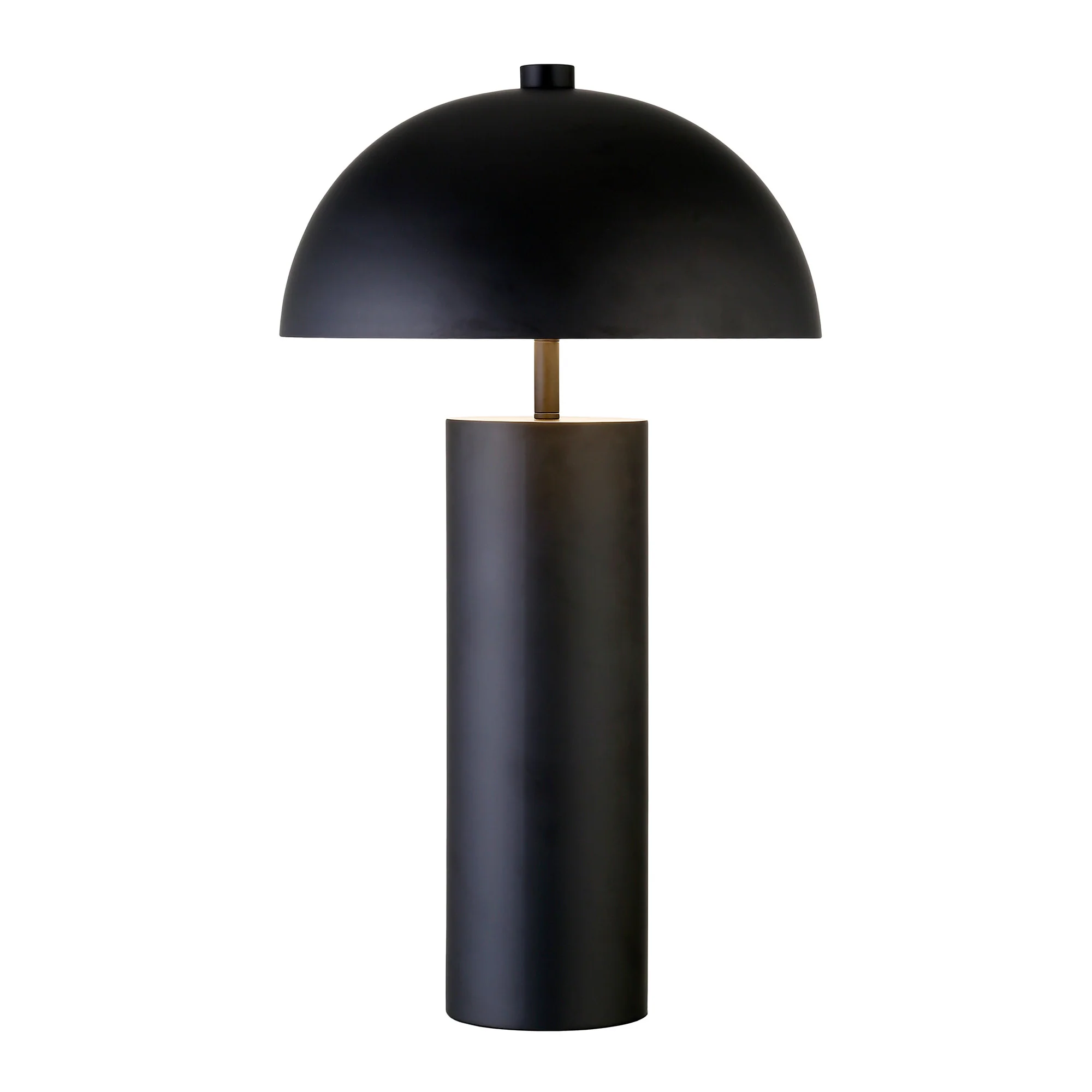 Black Metal Table Lamp With Black Dome Shade By Homeroots - Image 2