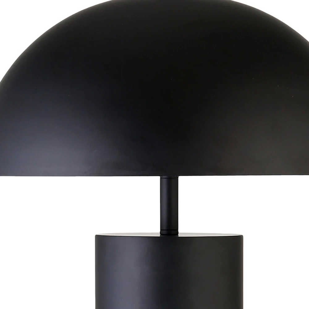 Black Metal Table Lamp With Black Dome Shade By Homeroots - Image 3