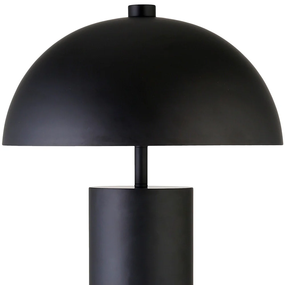 Black Metal Table Lamp With Black Dome Shade By Homeroots - Image 4