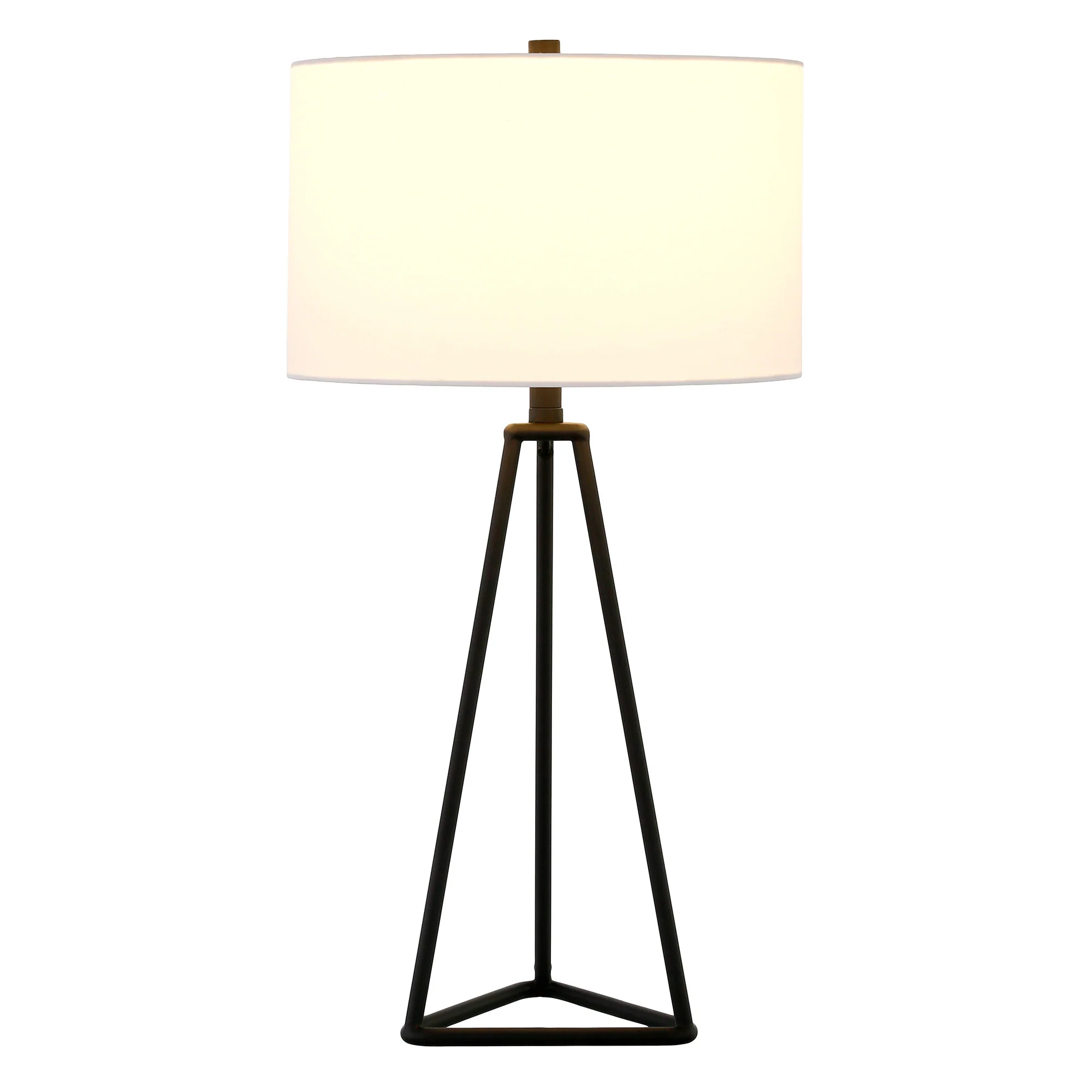 Black Metal Table Lamp With White Drum Shade By Homeroots - Image 6