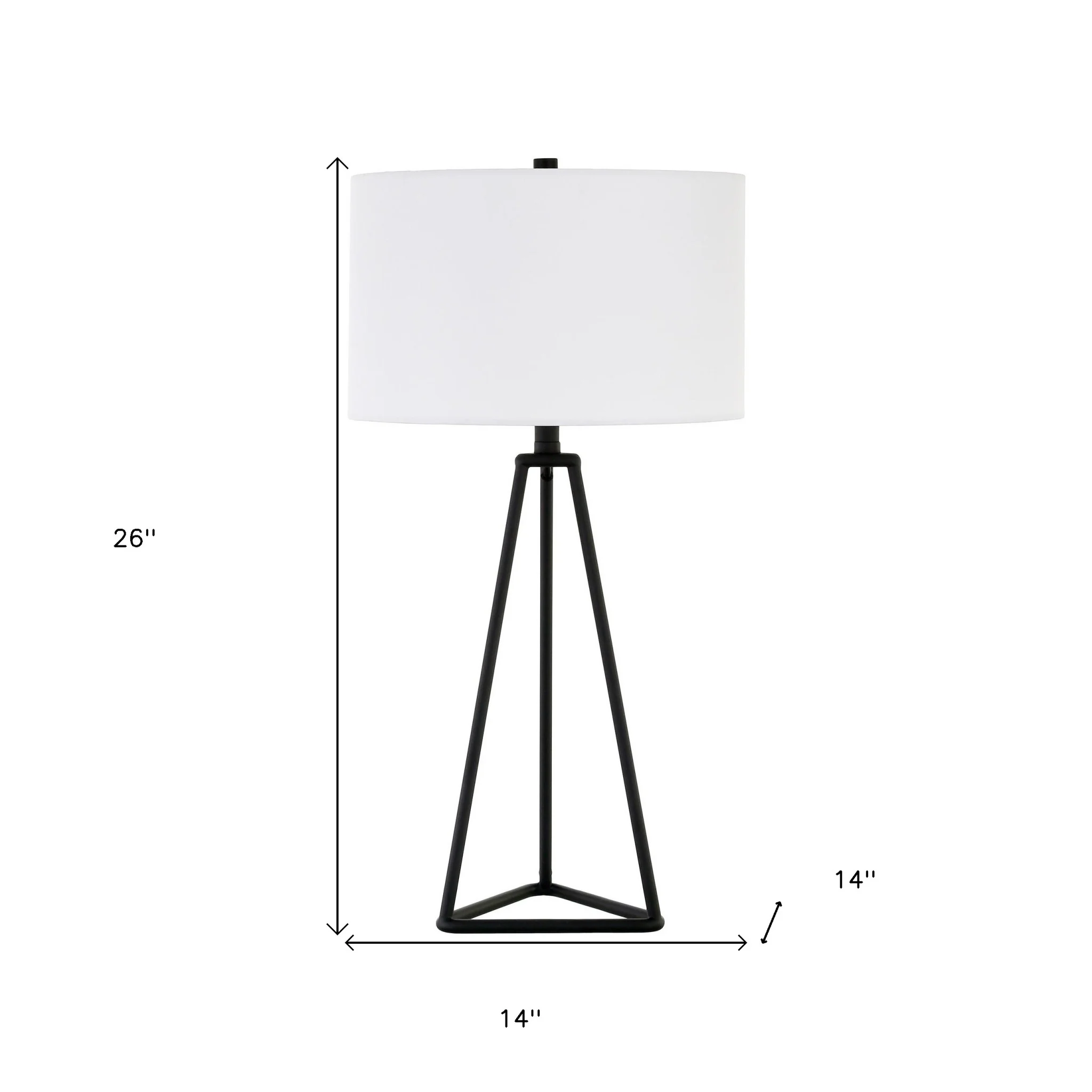 Black Metal Table Lamp With White Drum Shade By Homeroots - Image 8