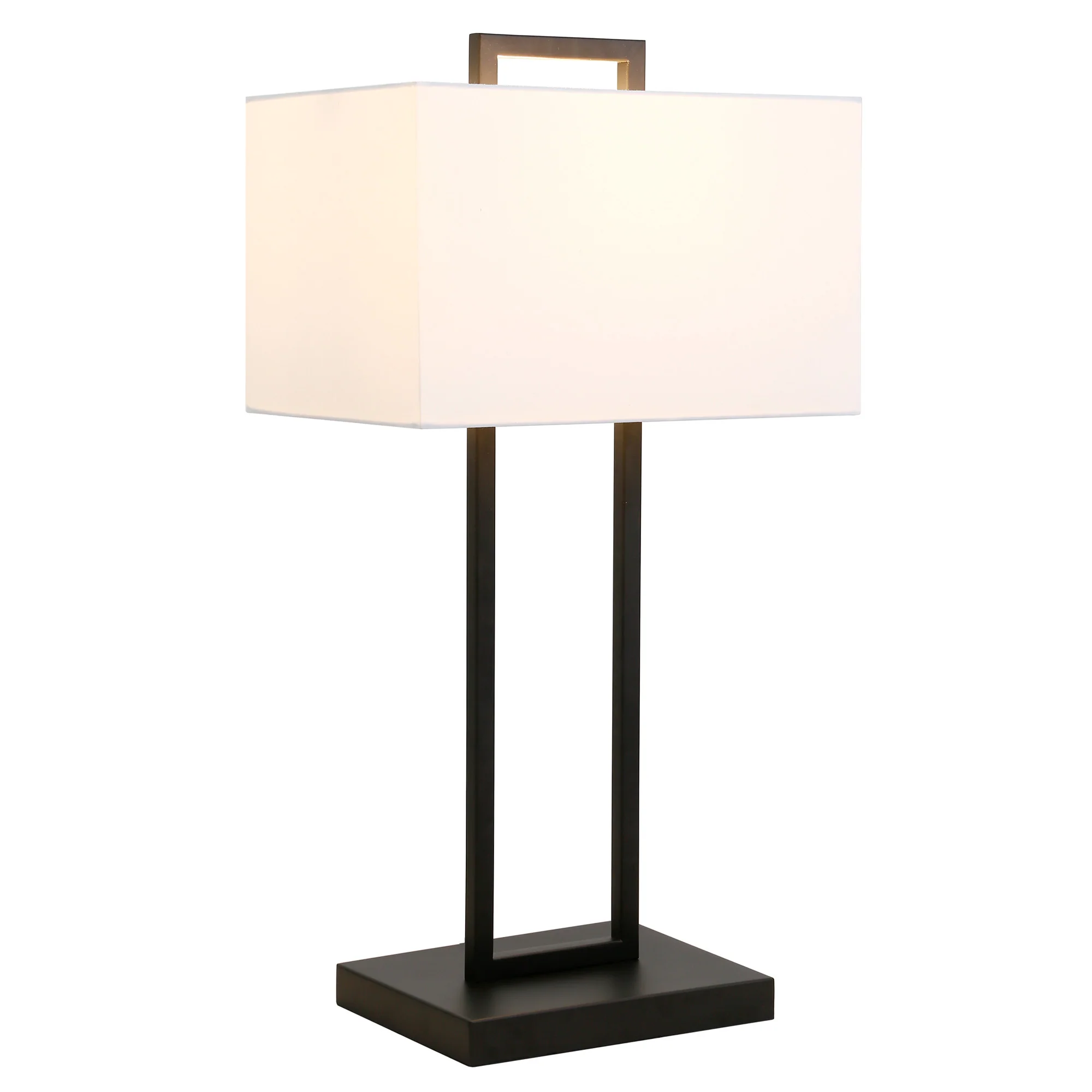 Black Metal Table Lamp With White Shade By Homeroots - Image 8