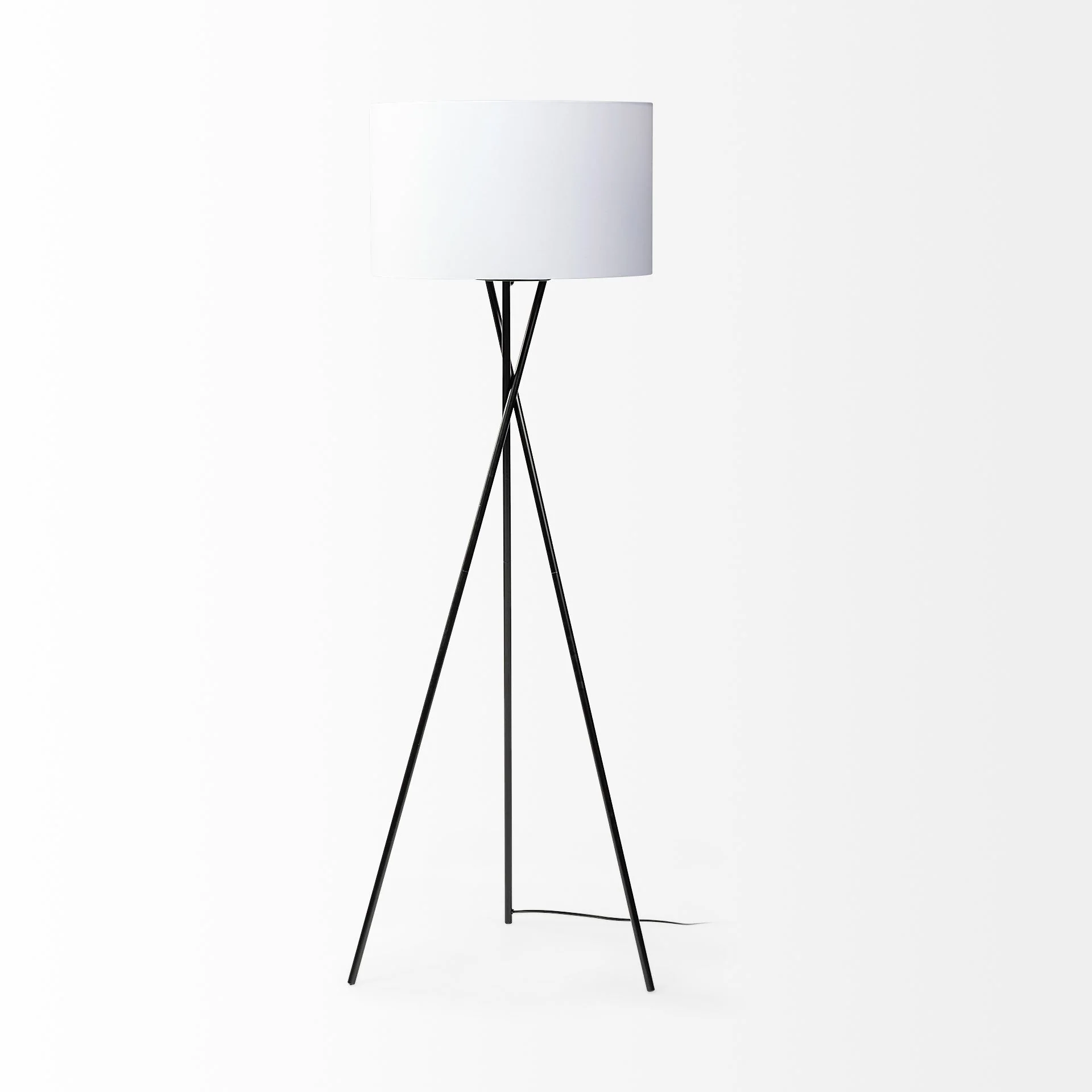 Black Metal Tripod Floor Lamp By Homeroots - Image 3