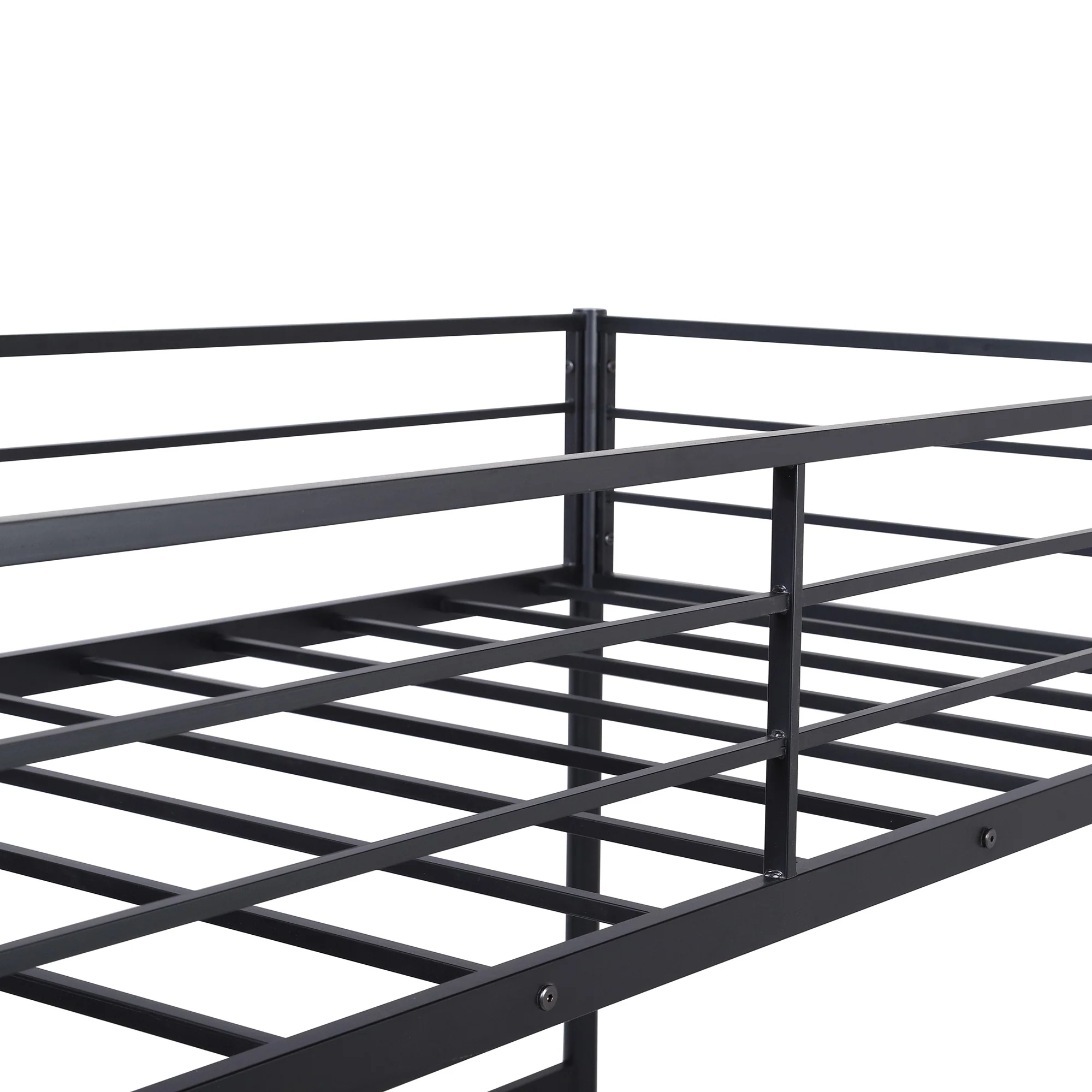 Black Metal Twin Size Loft Bed With Desk By Homeroots - 404072 - Image 4
