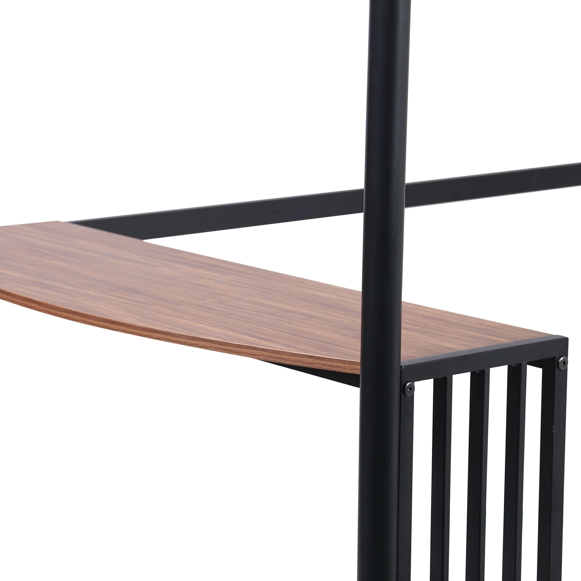 Black Metal Twin Size Loft Bed With Desk By Homeroots - 404072 - Image 5