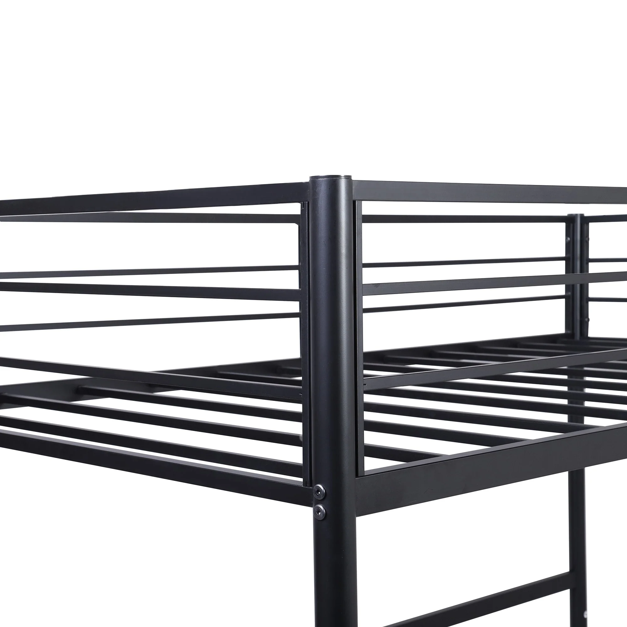 Black Metal Twin Size Loft Bed With Desk By Homeroots - 404072 - Image 7