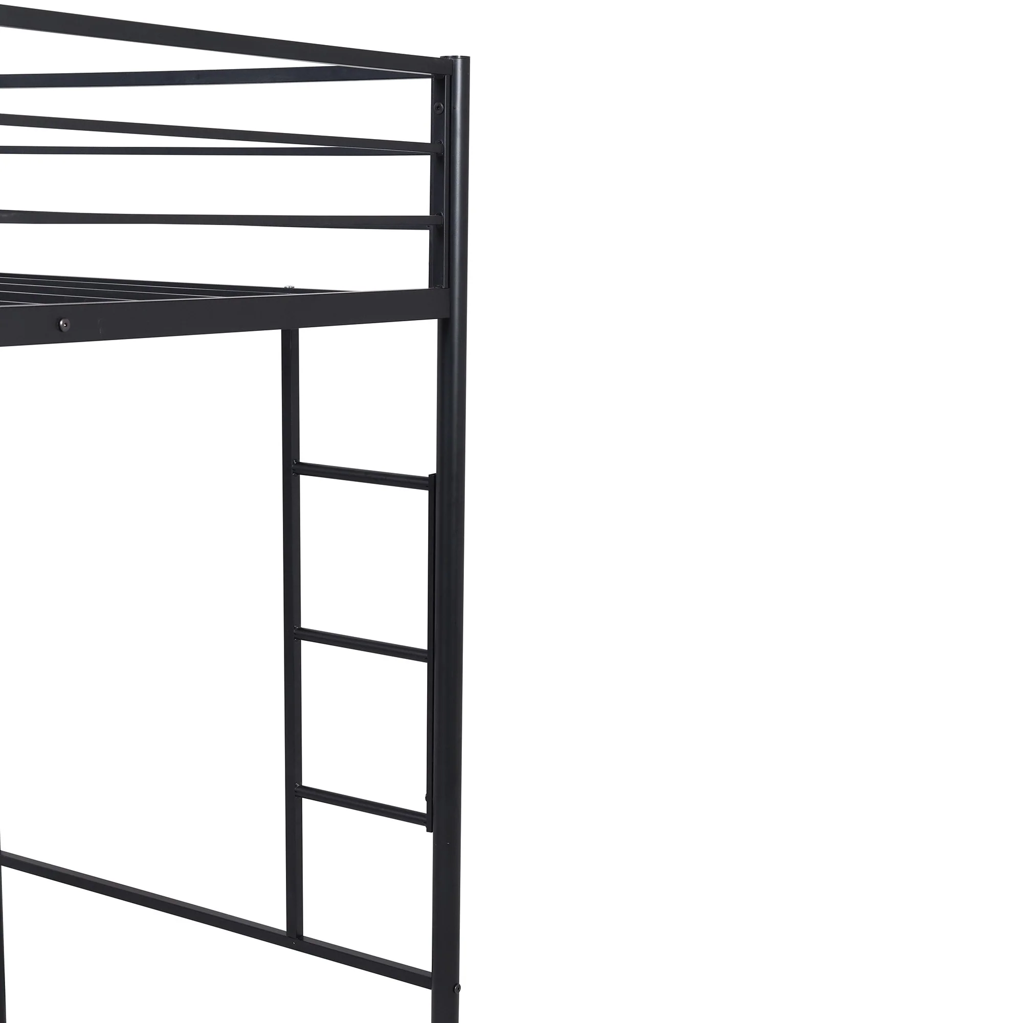 Black Metal Twin Size Loft Bed With Desk By Homeroots - 404072 - Image 9