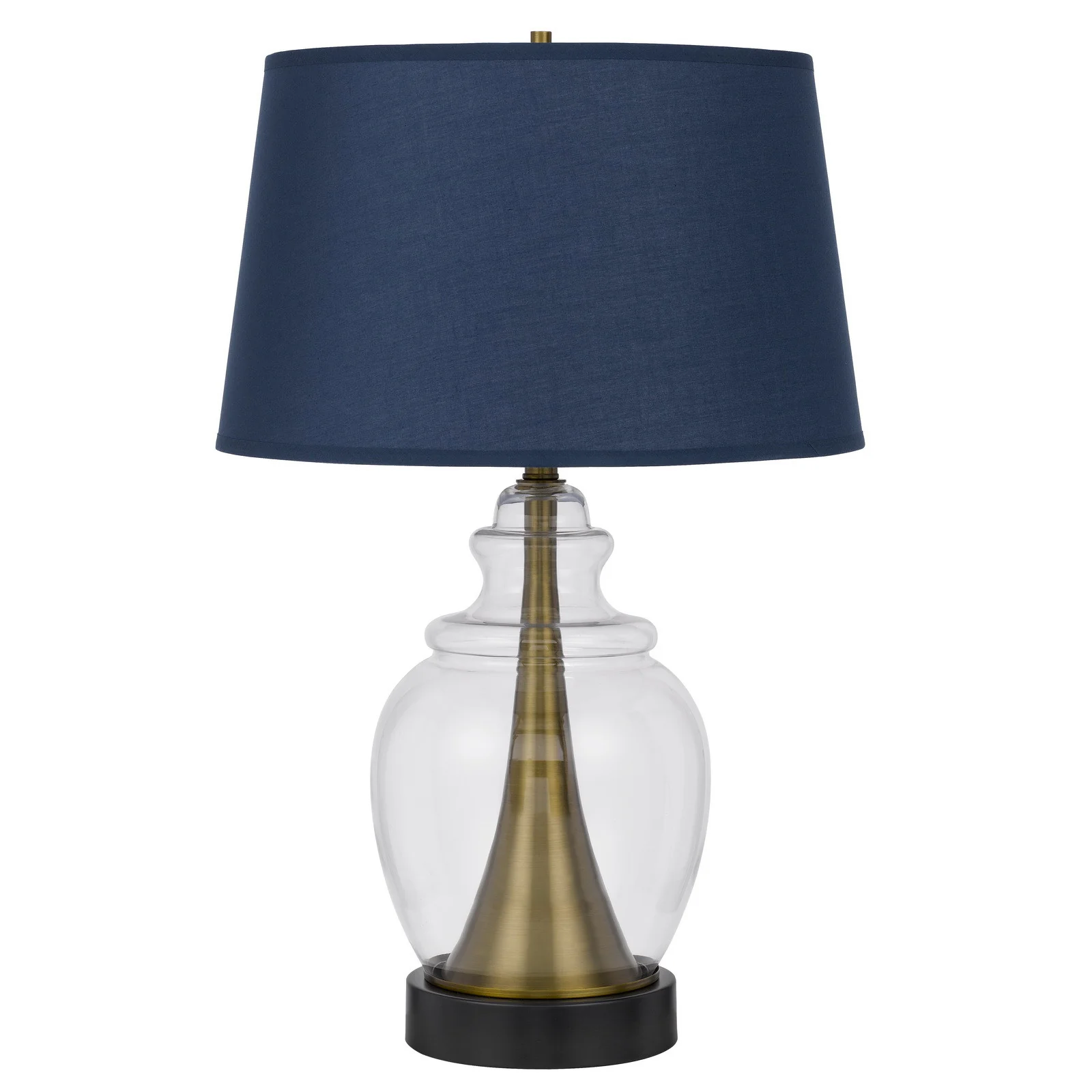 Black Metal Urn Table Lamp With Navy Blue Empire Shade By Homeroots - Image 5