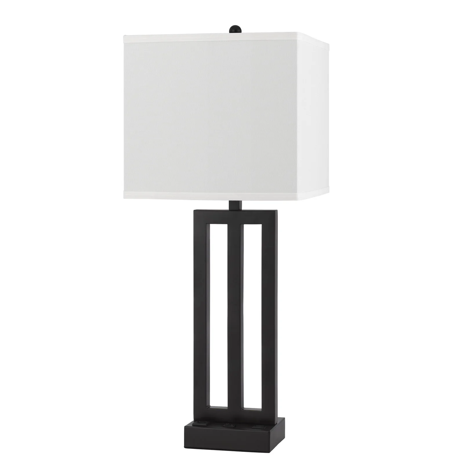 Black Metal USB Table Lamp With White Shade By Homeroots - Image 5