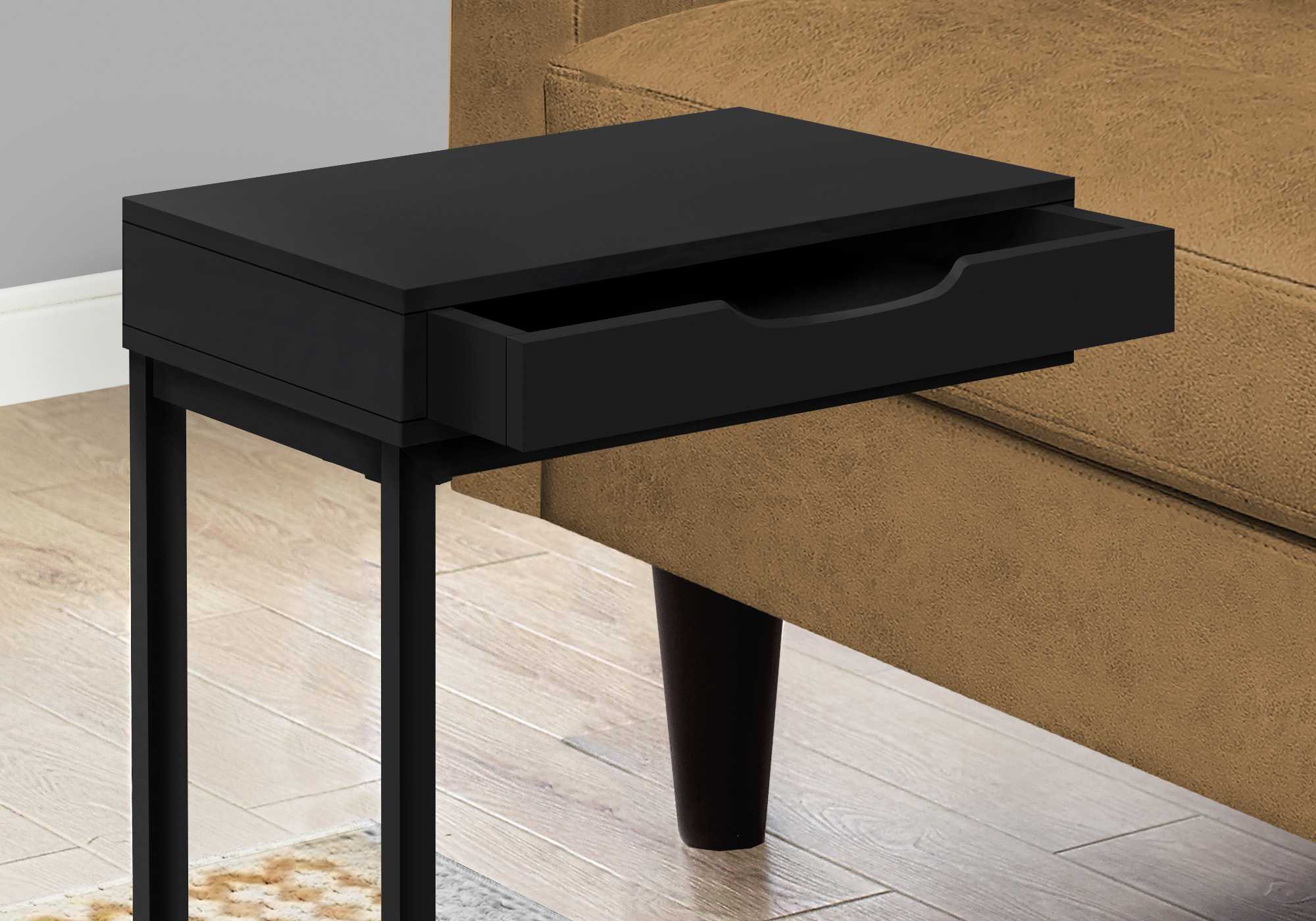 Black Metal With A Drawer Accent Table By Homeroots - Image 2