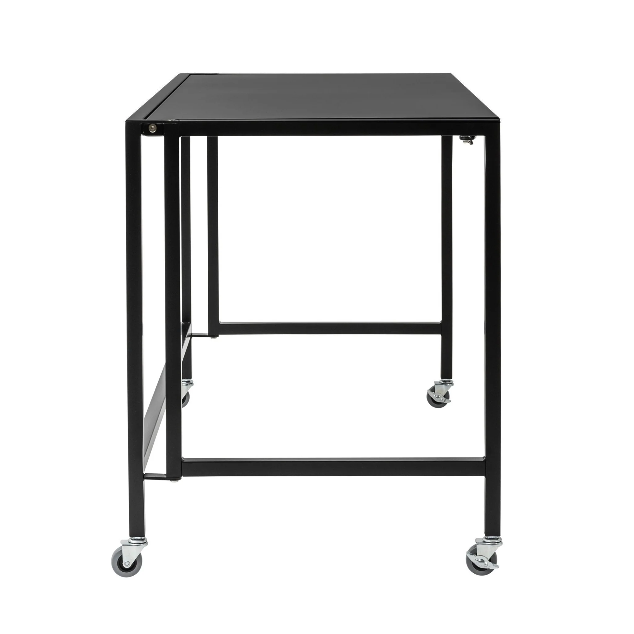 Black Minimalist Metal Folding Table Desk By Homeroots - Image 3