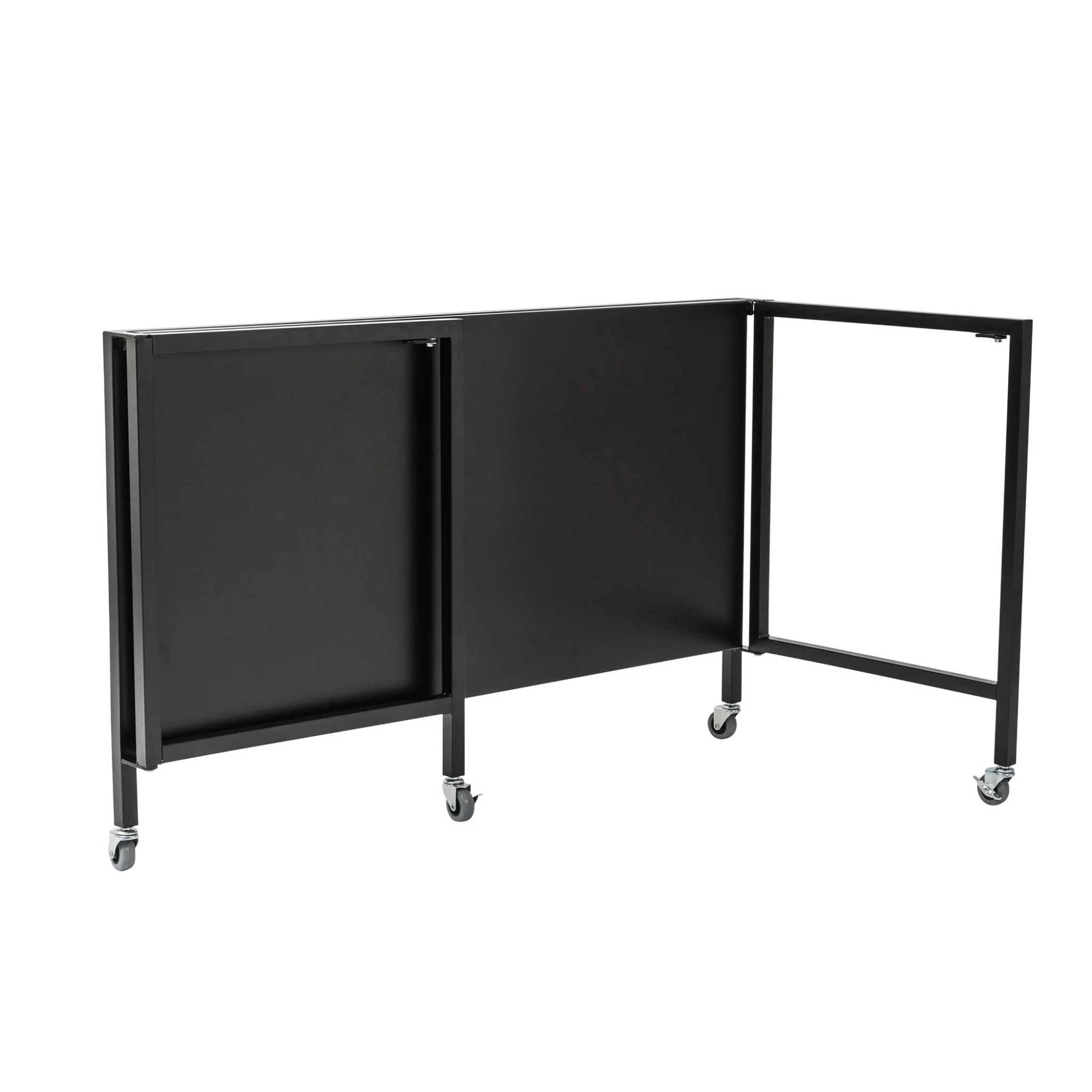 Black Minimalist Metal Folding Table Desk By Homeroots - Image 5
