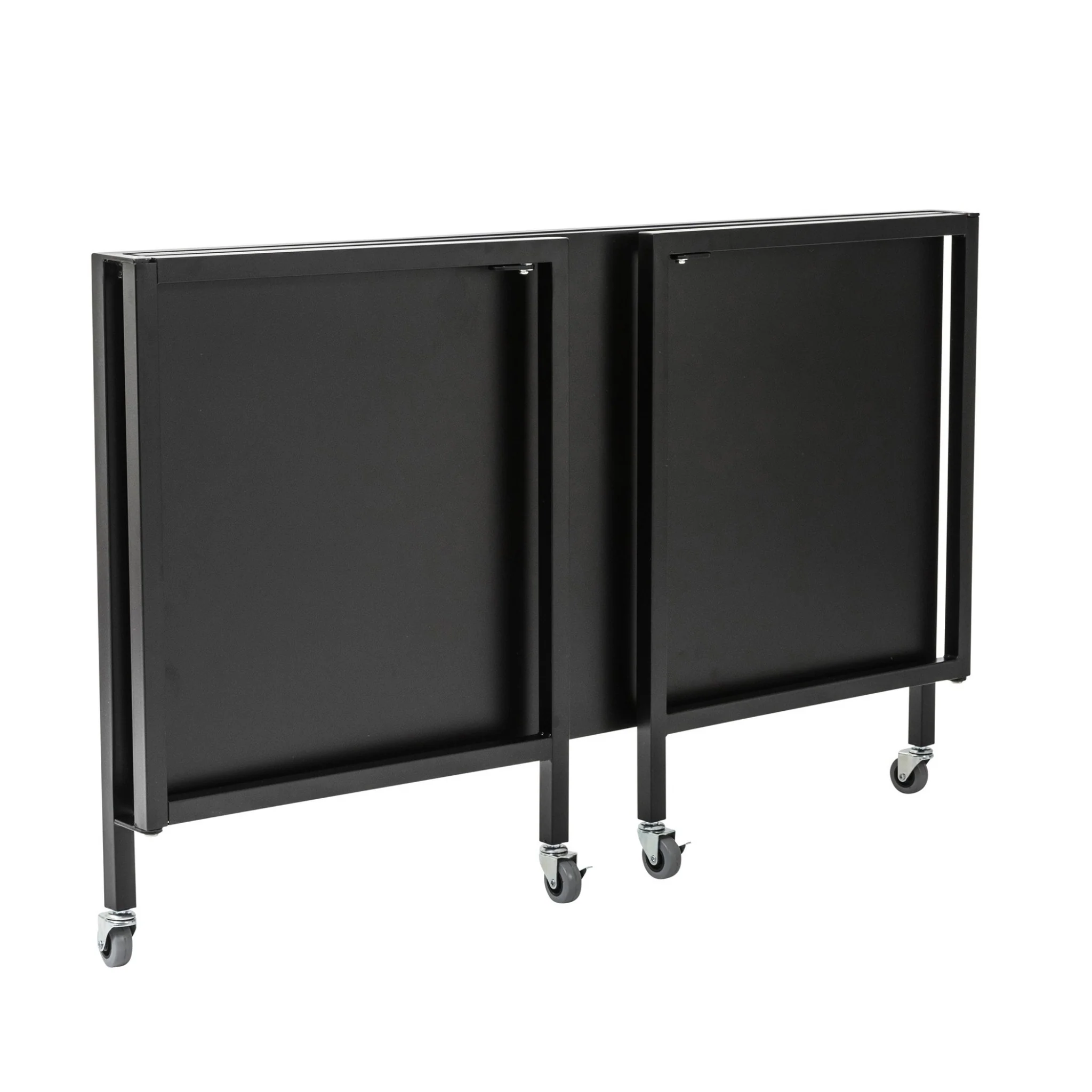 Black Minimalist Metal Folding Table Desk By Homeroots - Image 6
