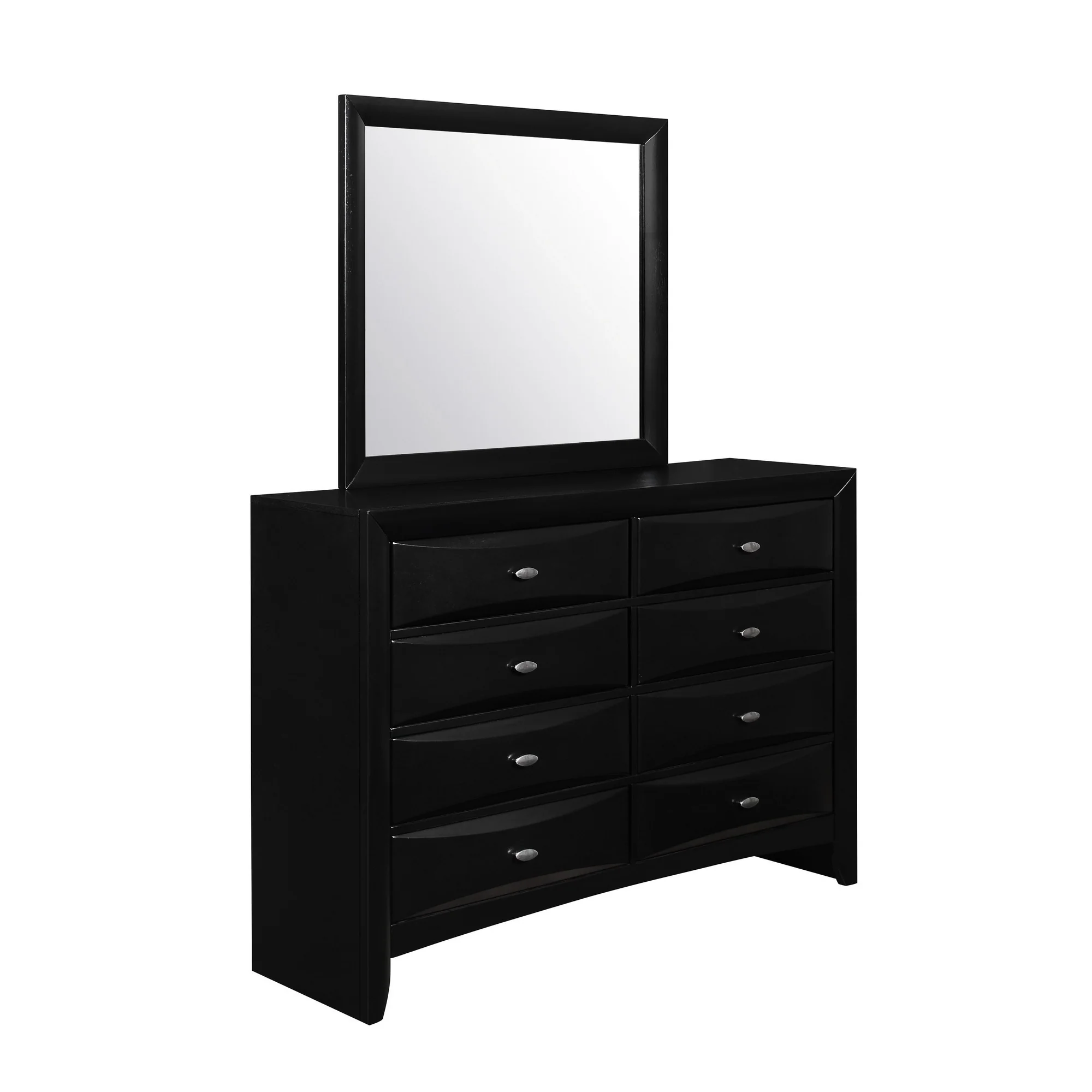 Black Mirror with Rectangular Sleek Wood Trim By Homeroots - Image 2