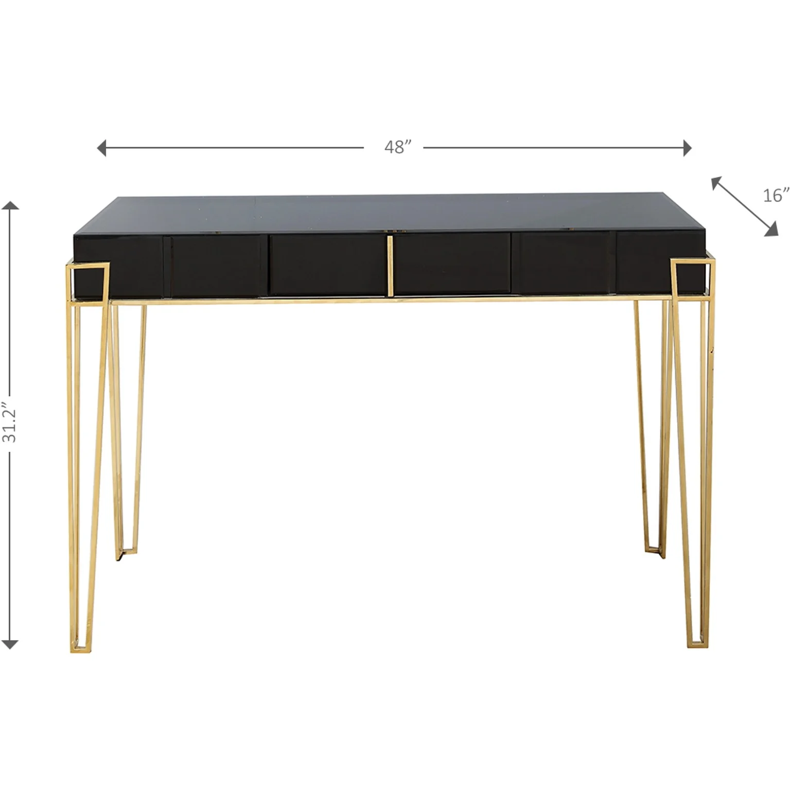 Black Mirrored Console Table By Homeroots - Image 2