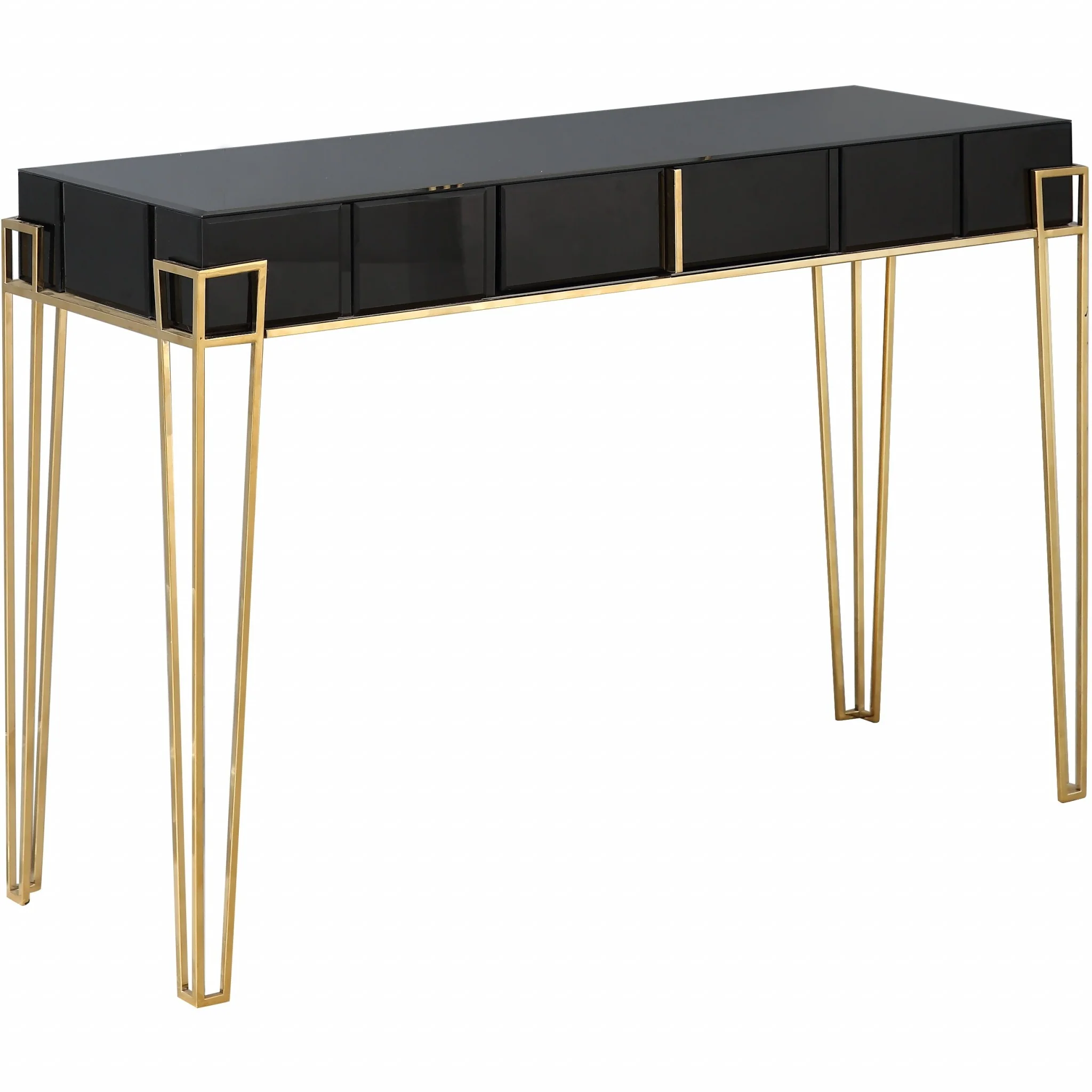 Black Mirrored Console Table By Homeroots - Image 3