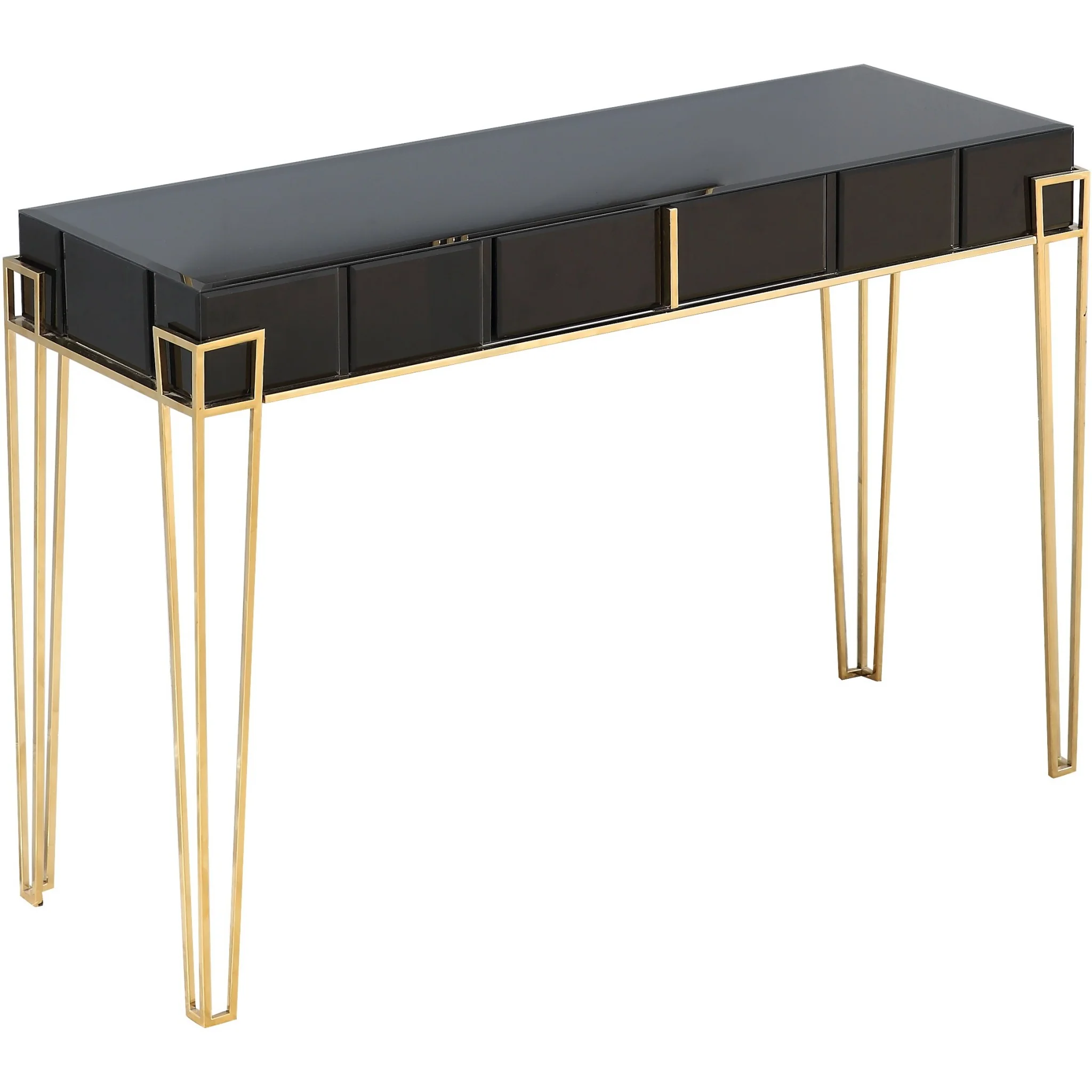 Black Mirrored Console Table By Homeroots - Image 4