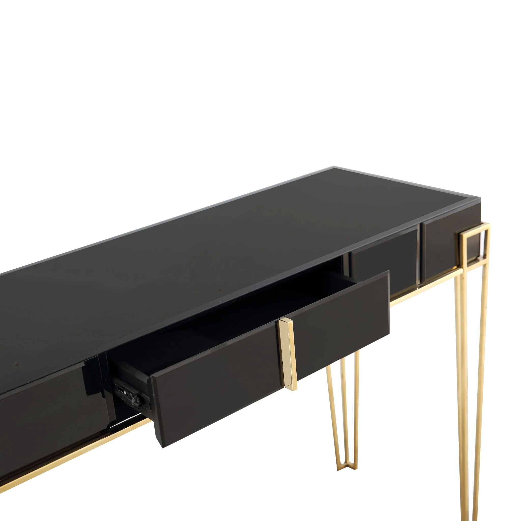 Black Mirrored Console Table By Homeroots - Image 7