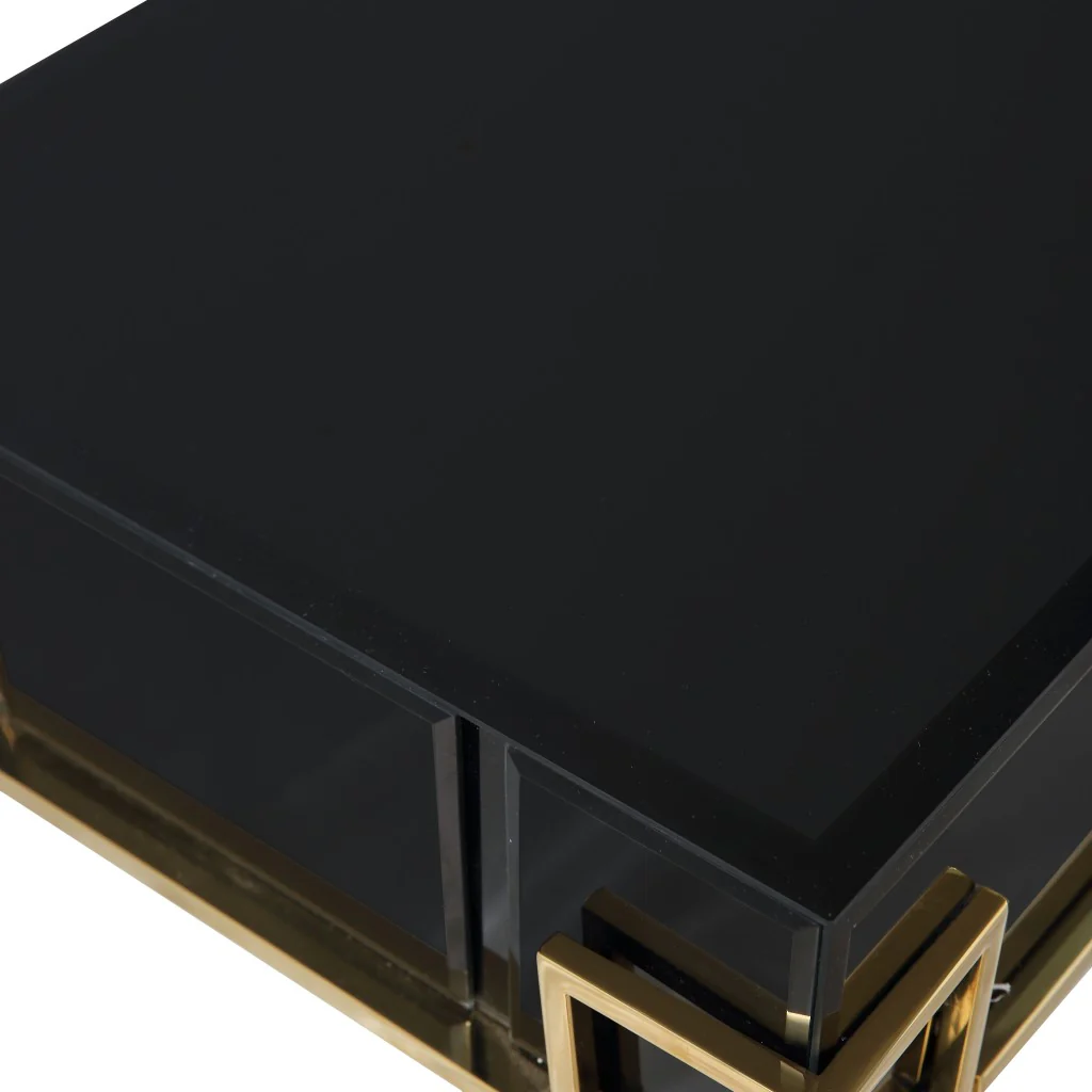 Black Mirrored Console Table By Homeroots - Image 9